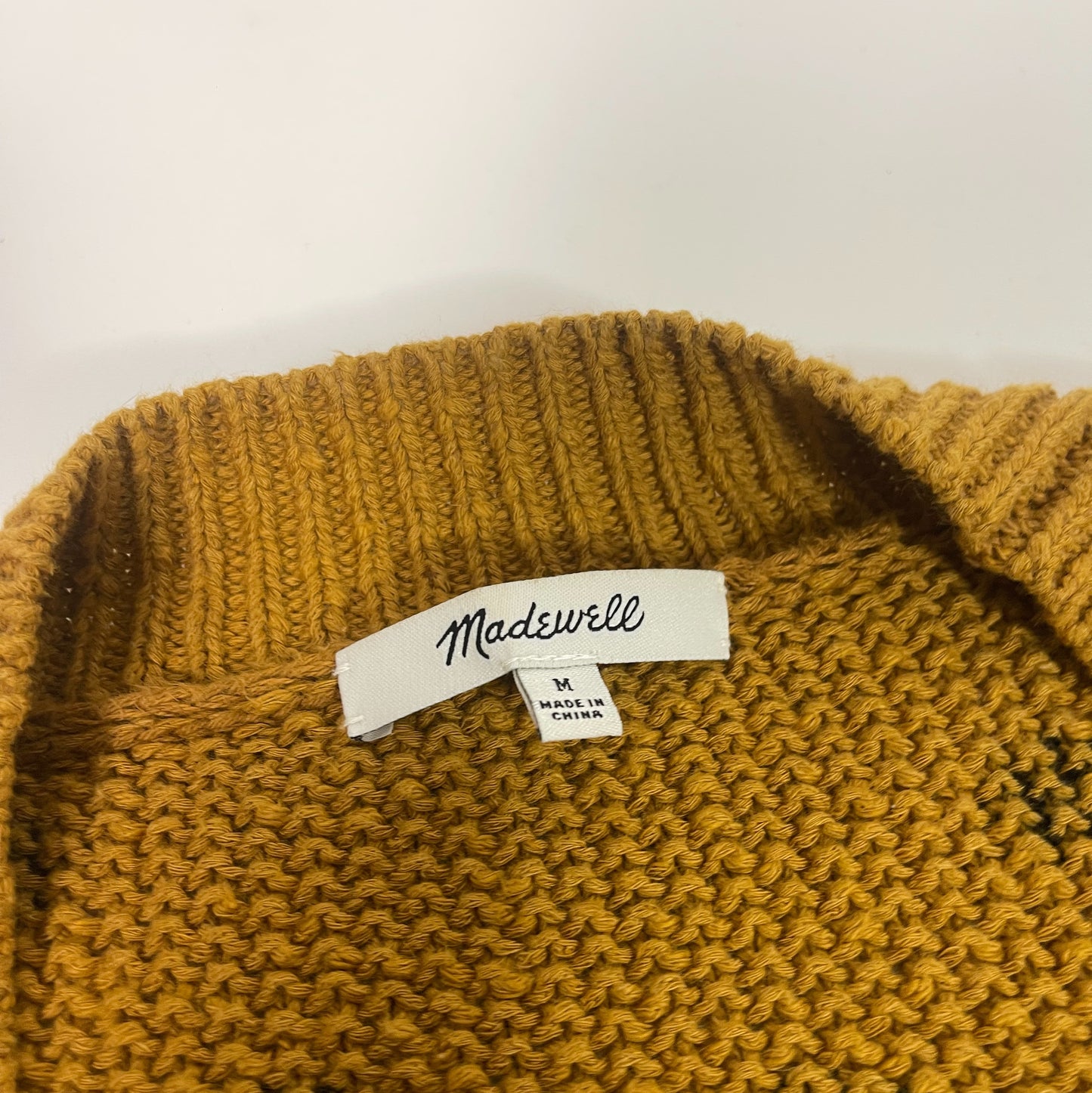 Madewell Mustard Cardigan with Polka Dots