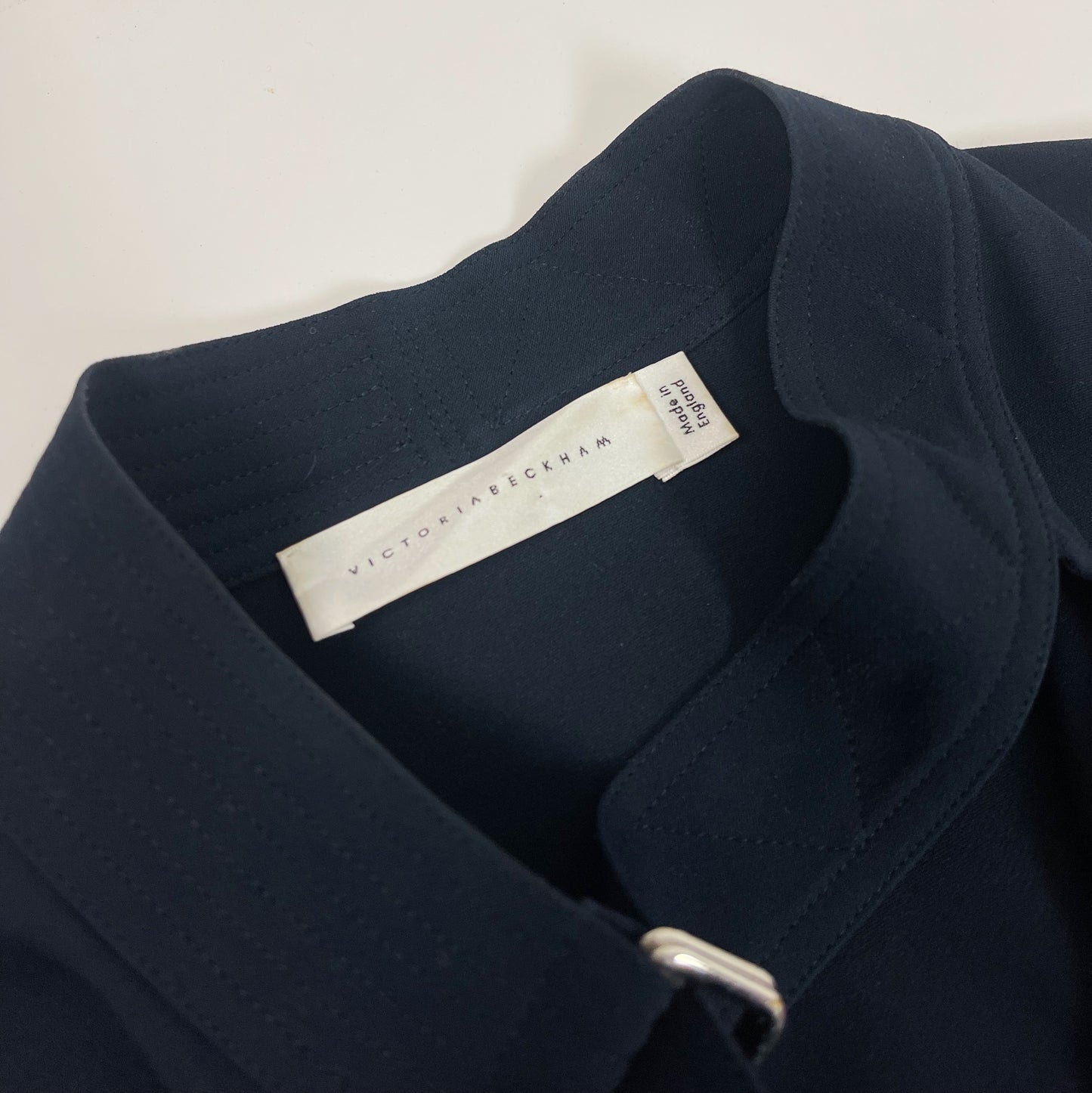 Victoria Beckham Navy Blue Midi Dress