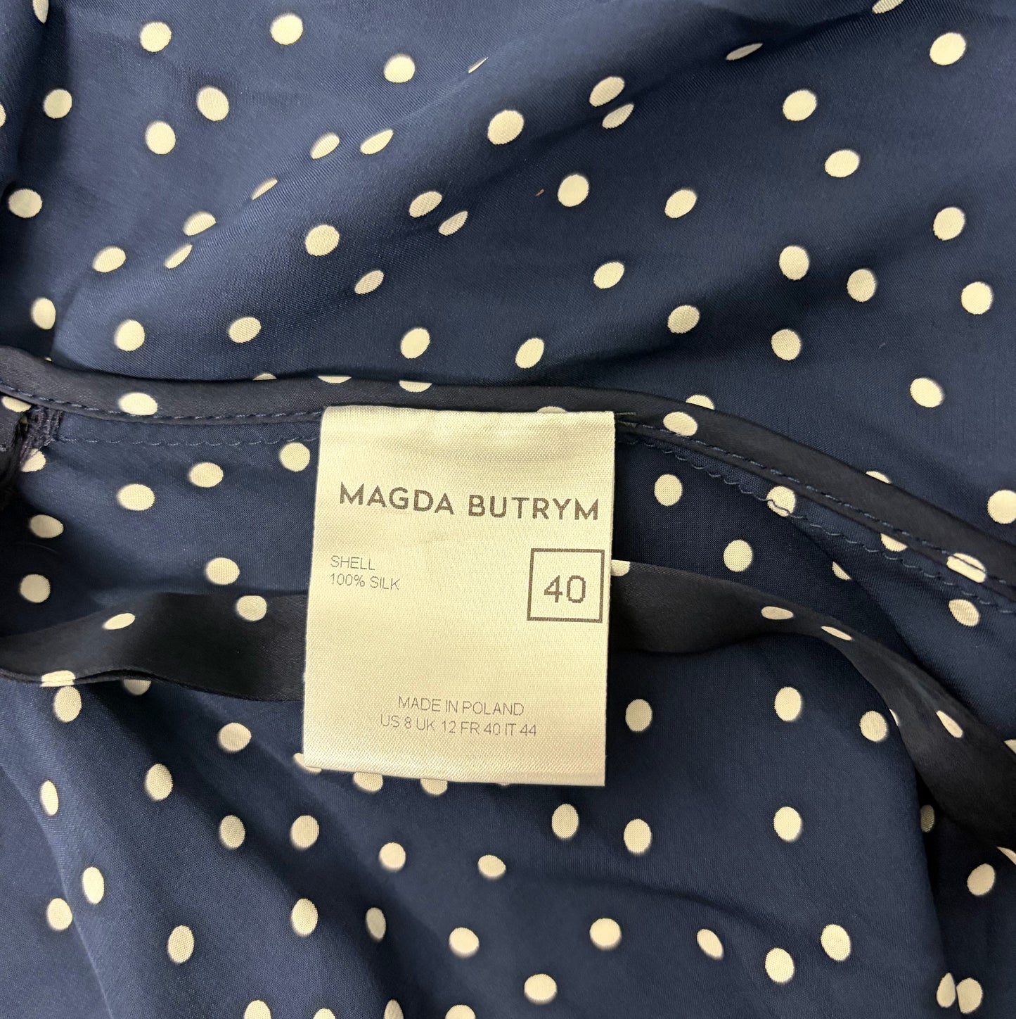 Magda Butrym Navy Polka Dot Shirt