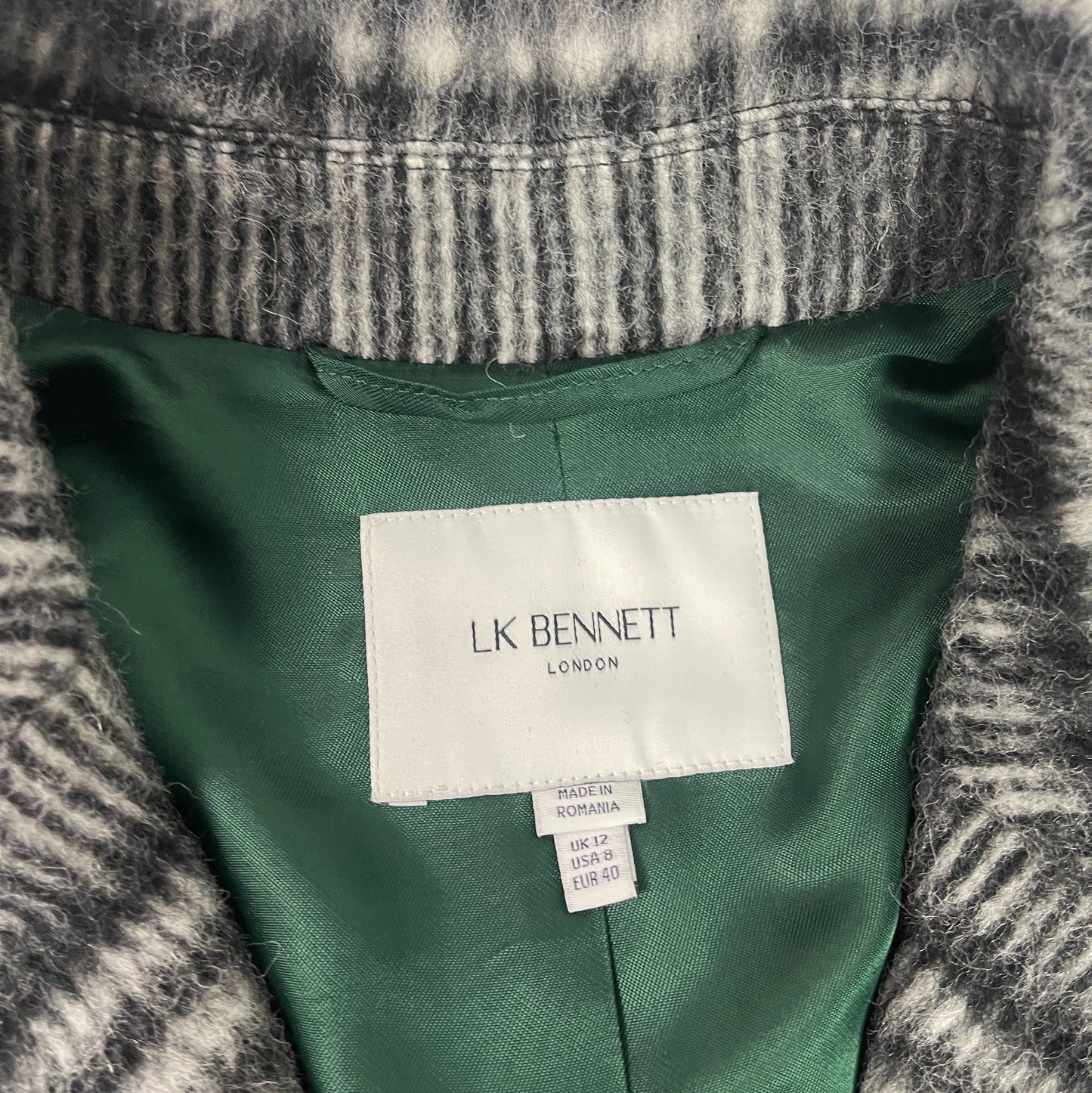 LK Bennett Grey Plaid Jacket