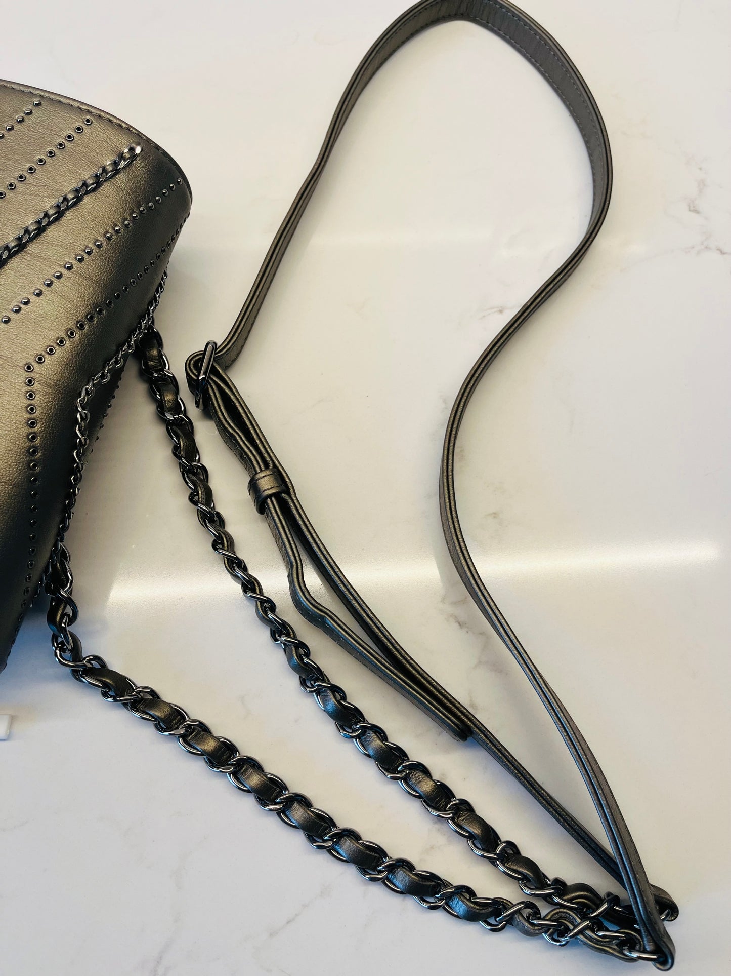 CHANEL chevron flap square embellished