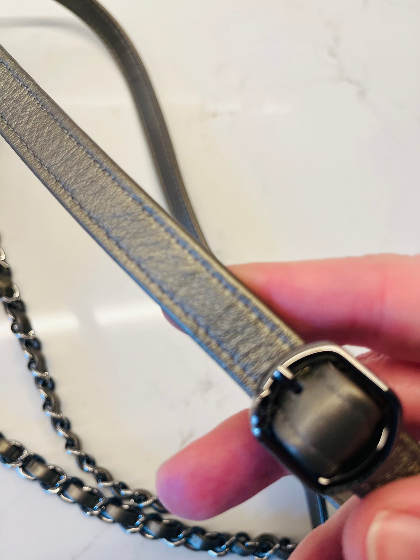 CHANEL chevron flap square embellished