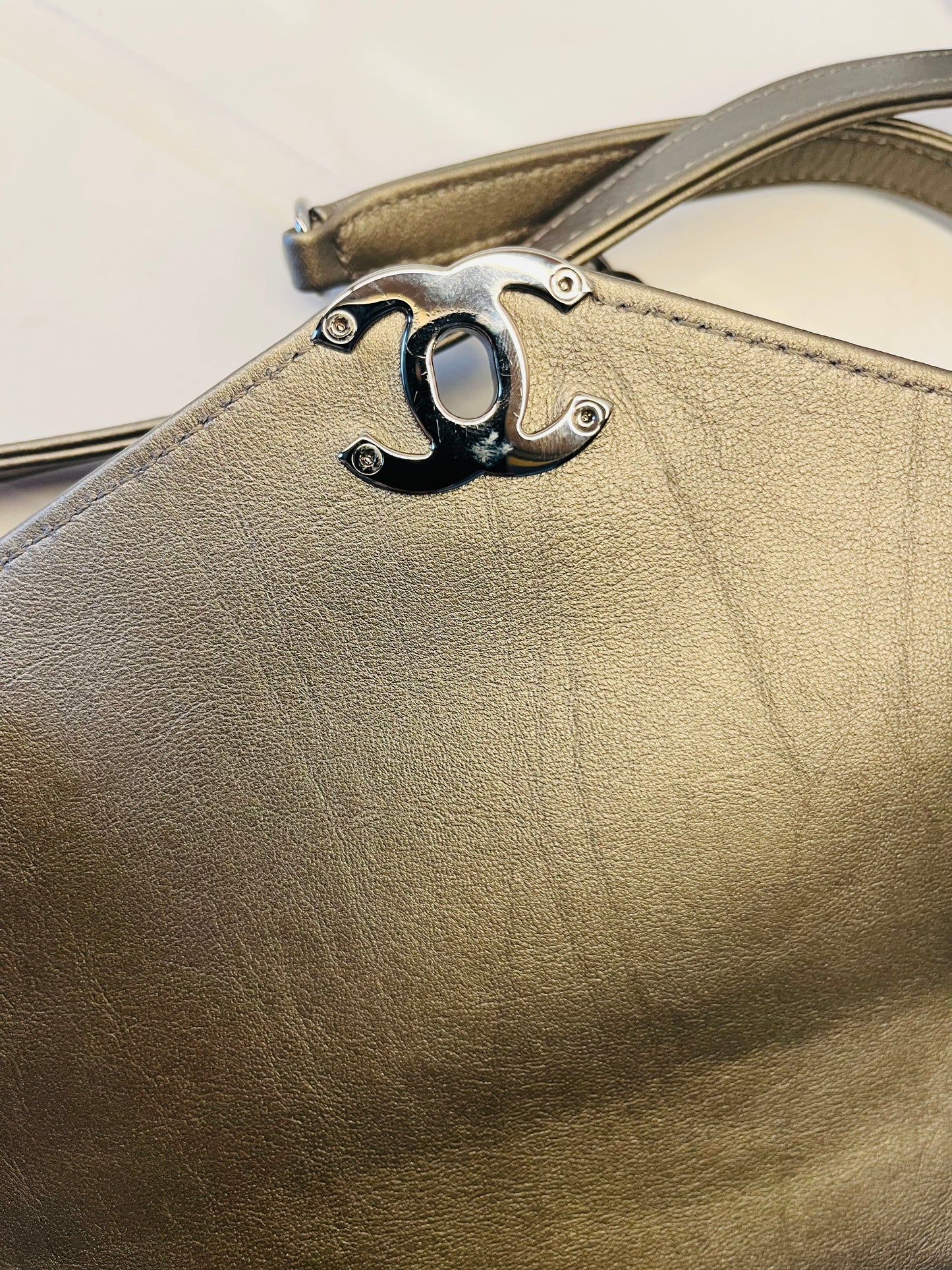 CHANEL chevron flap square embellished