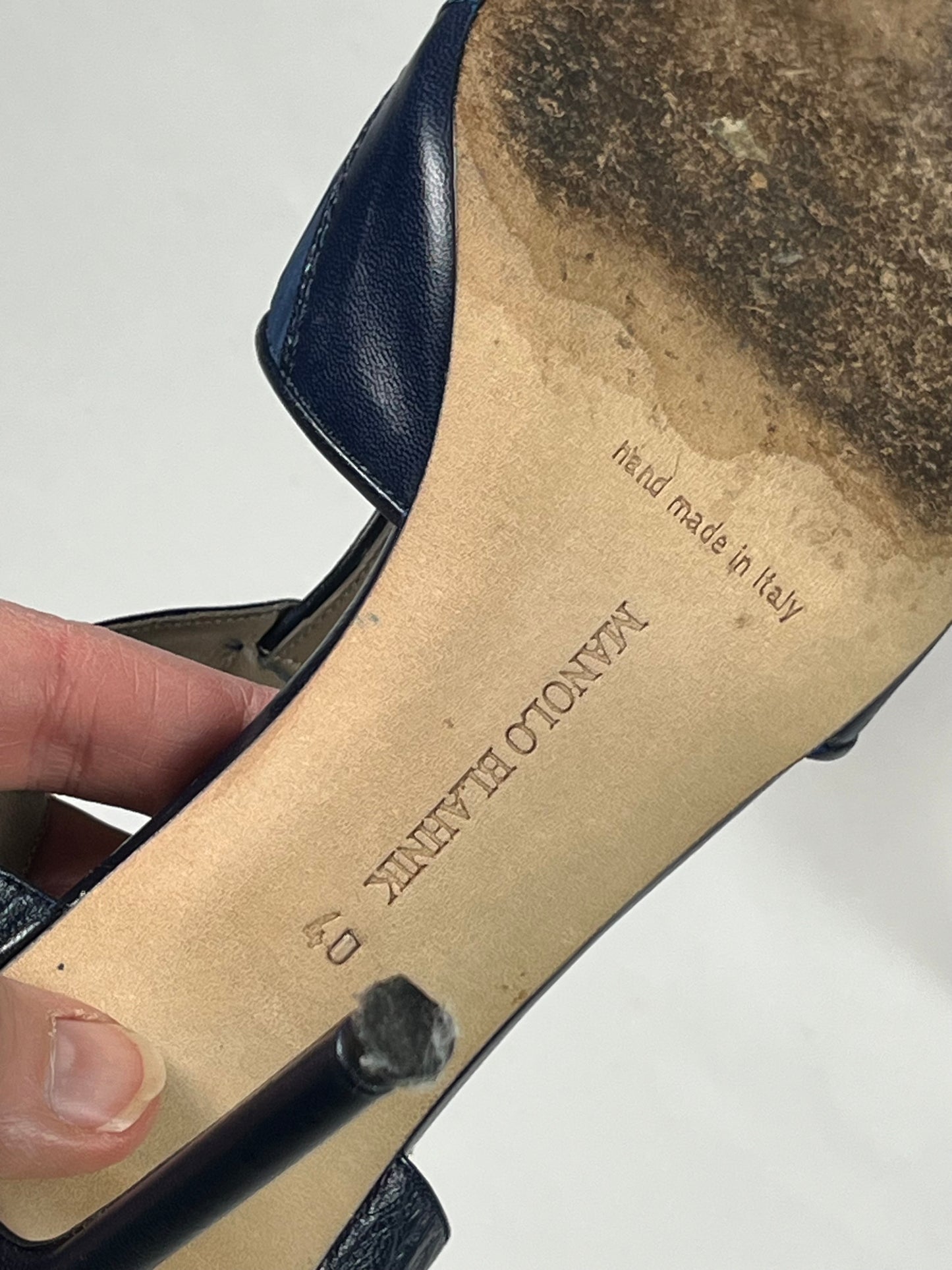 Manolo Blahnik navy sandal