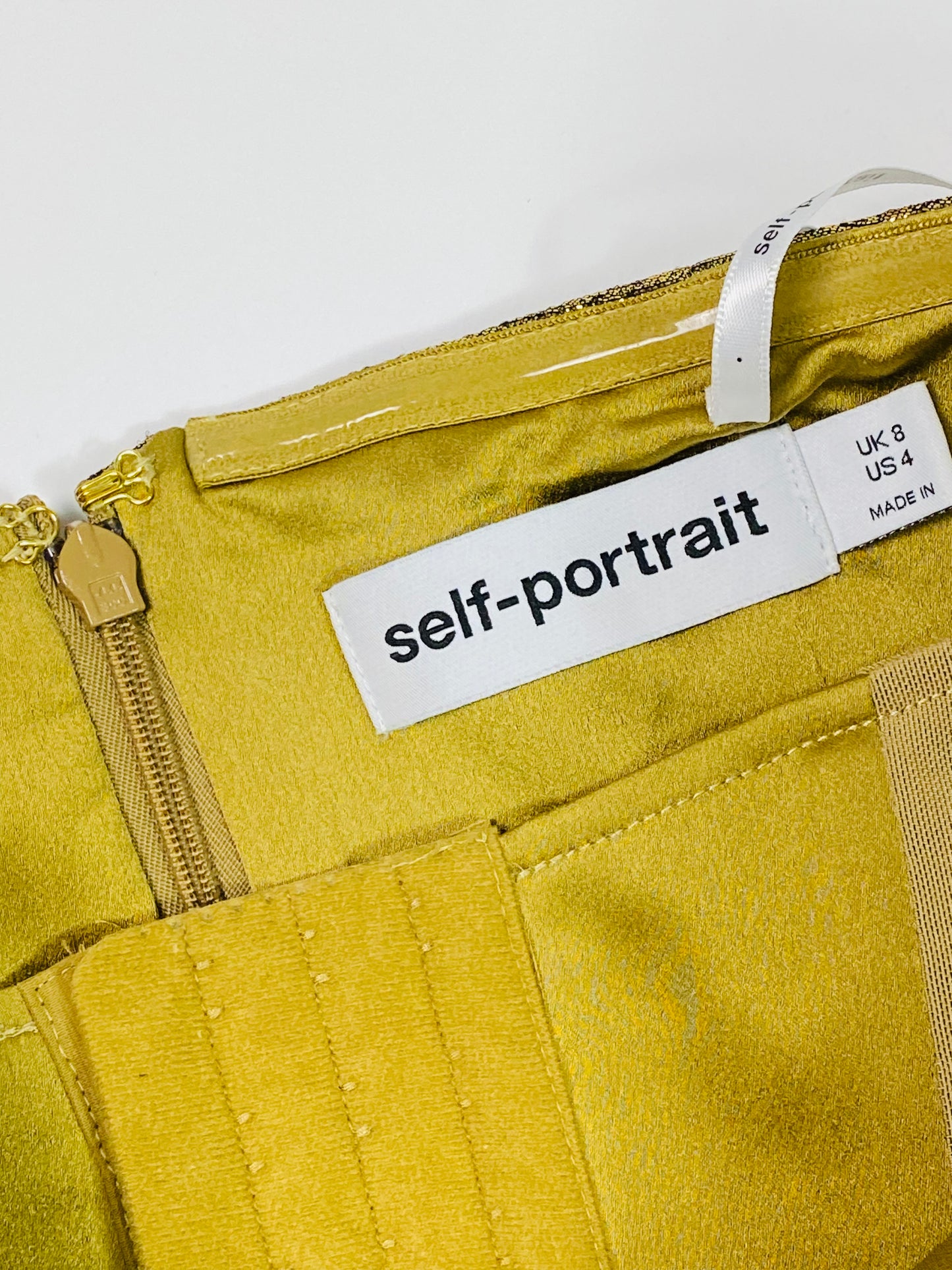 Self-Portrait gold bow gown