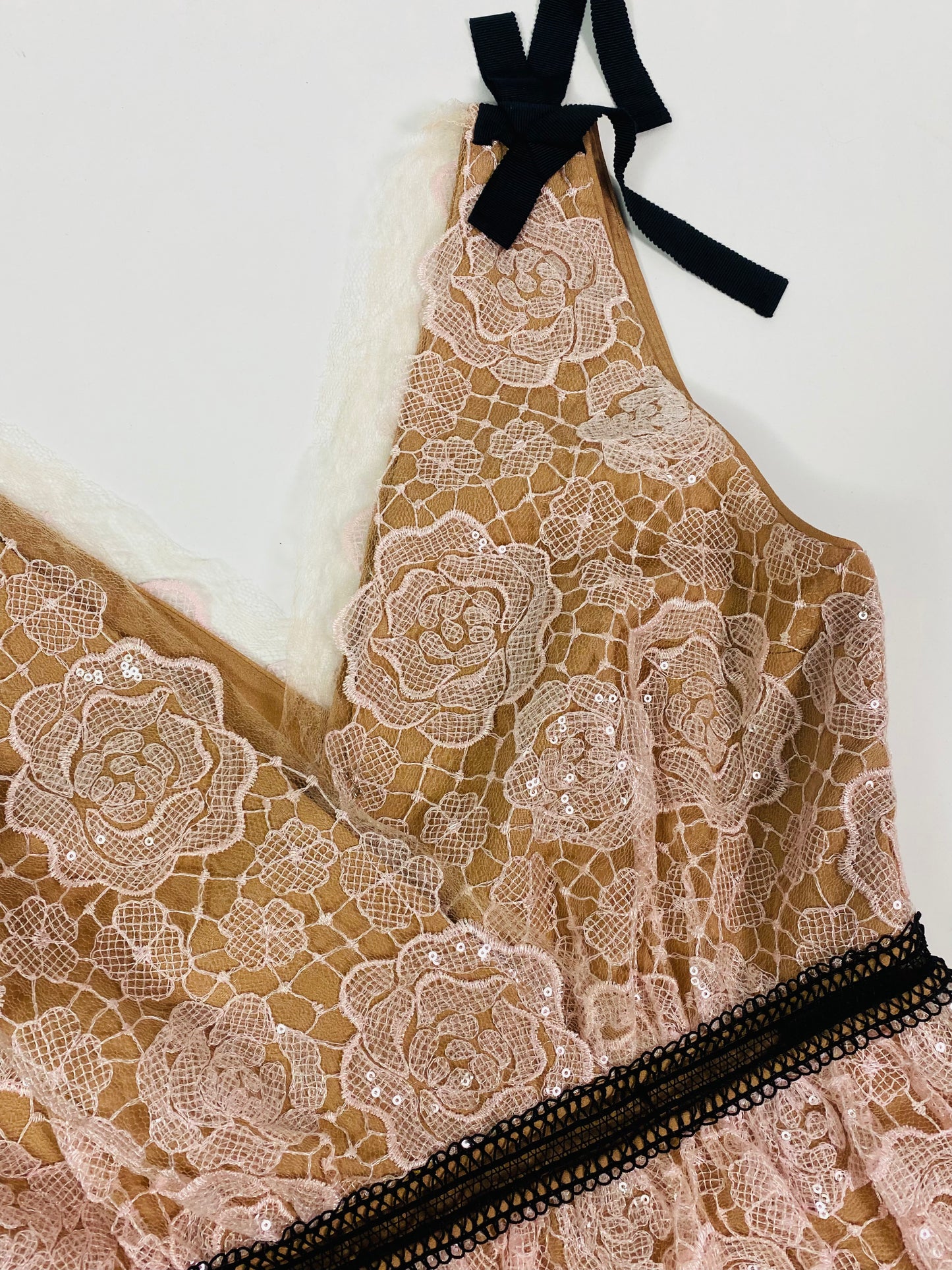 Self-Portrait tiered lace dress