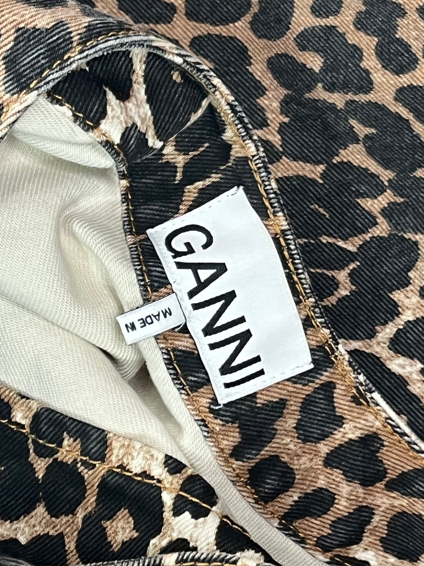 Ganni Leopard Denim minidress