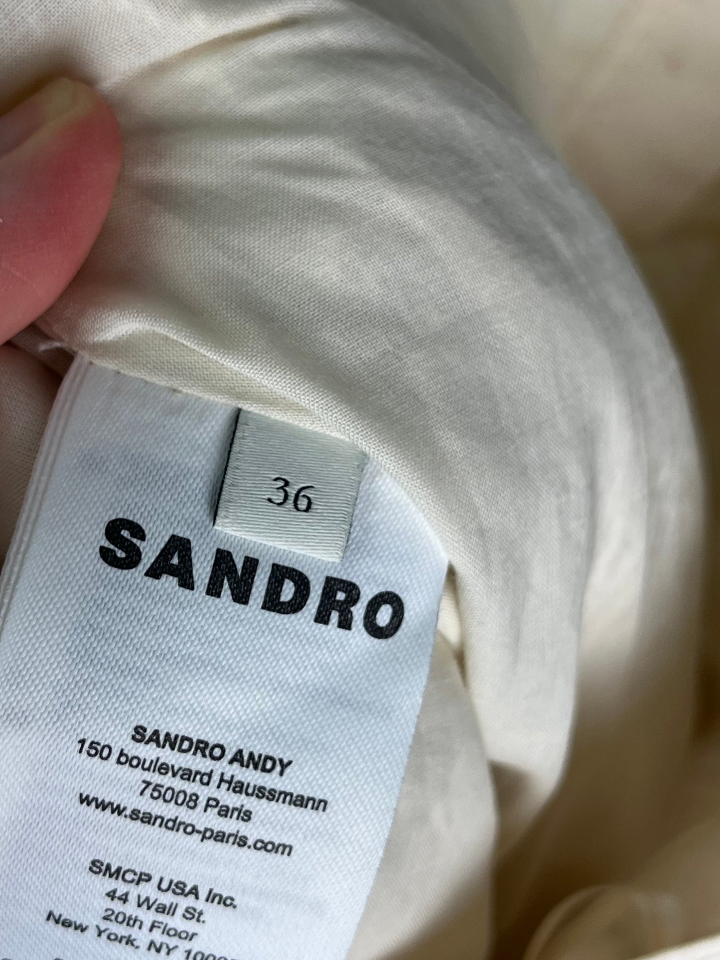 Sandro ecru cotton skirt