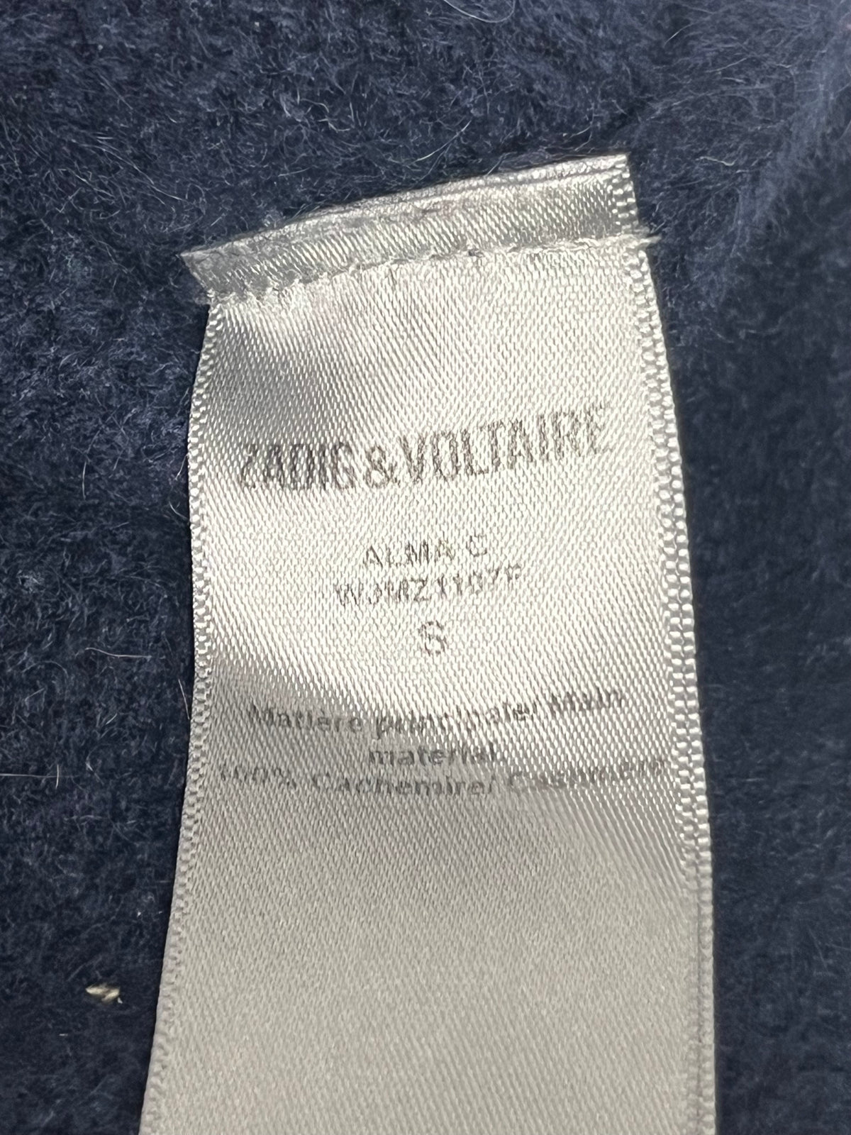 Zadig & Voltaire navy cashmere Alma sweater