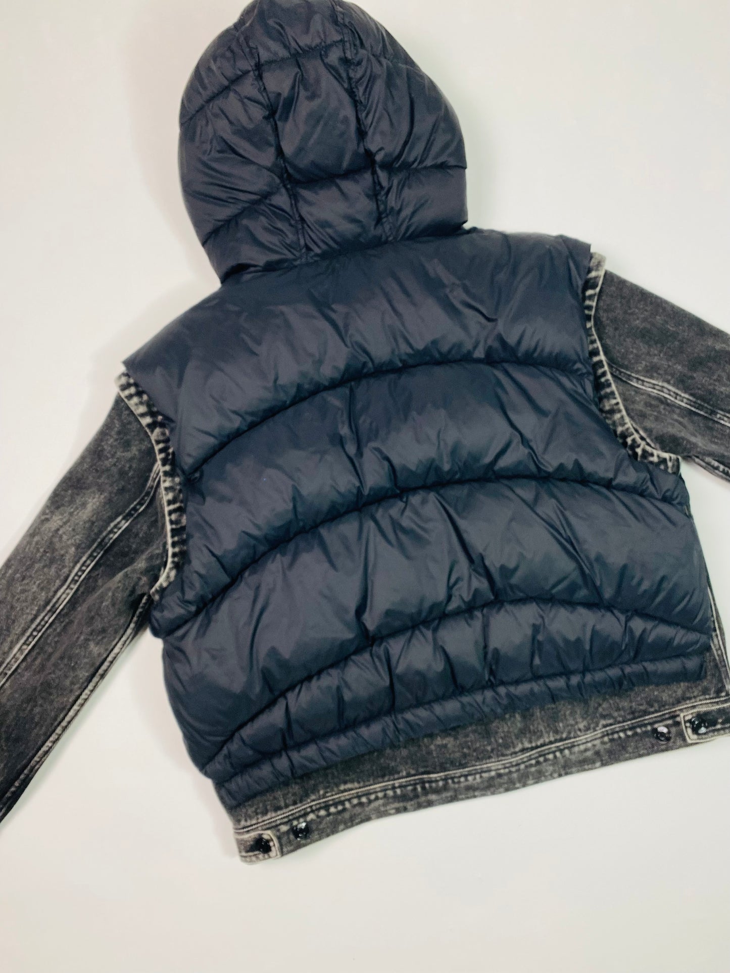 Maje Denim Puffer Coat