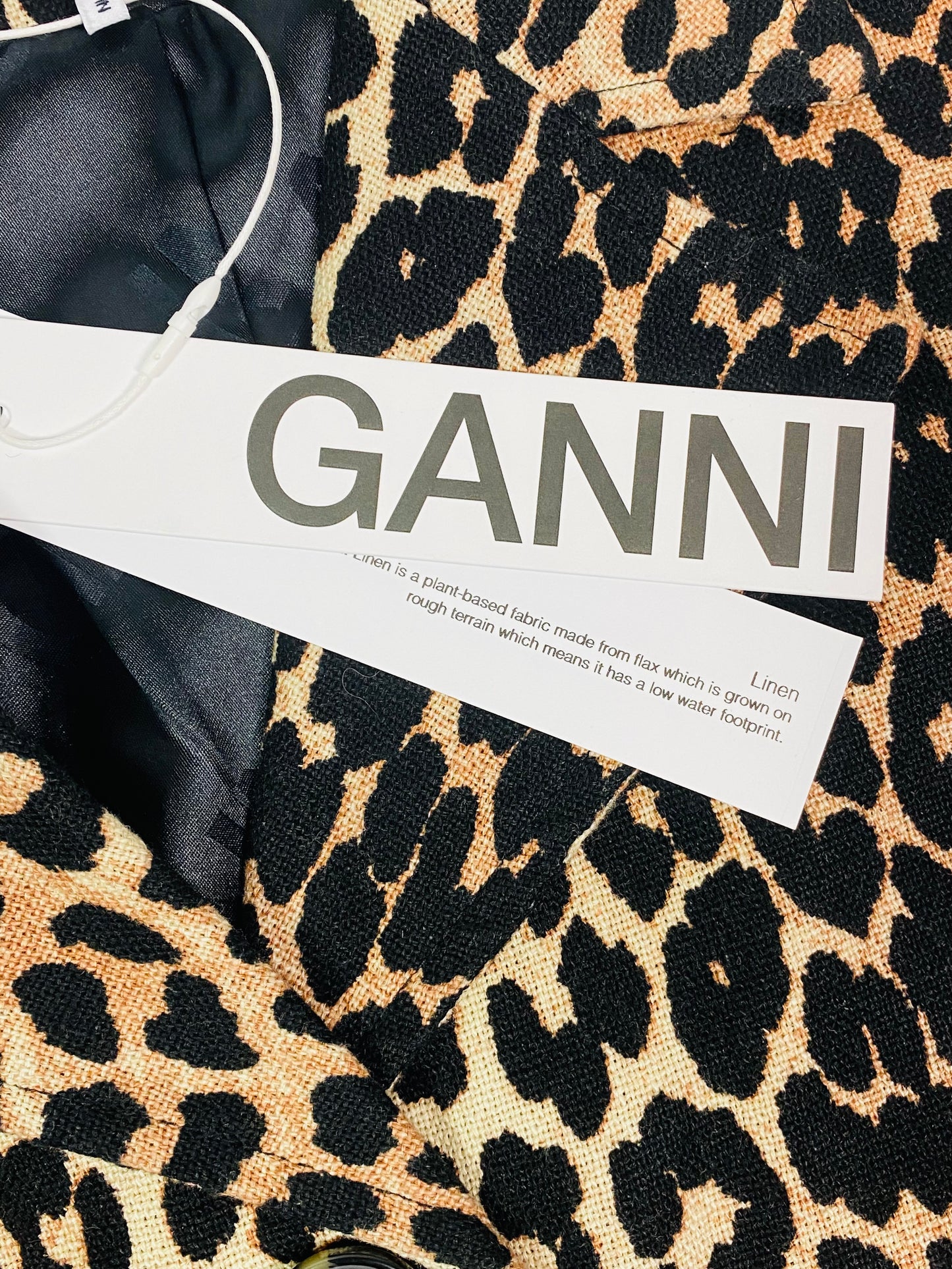 GANNI leopard linen coat