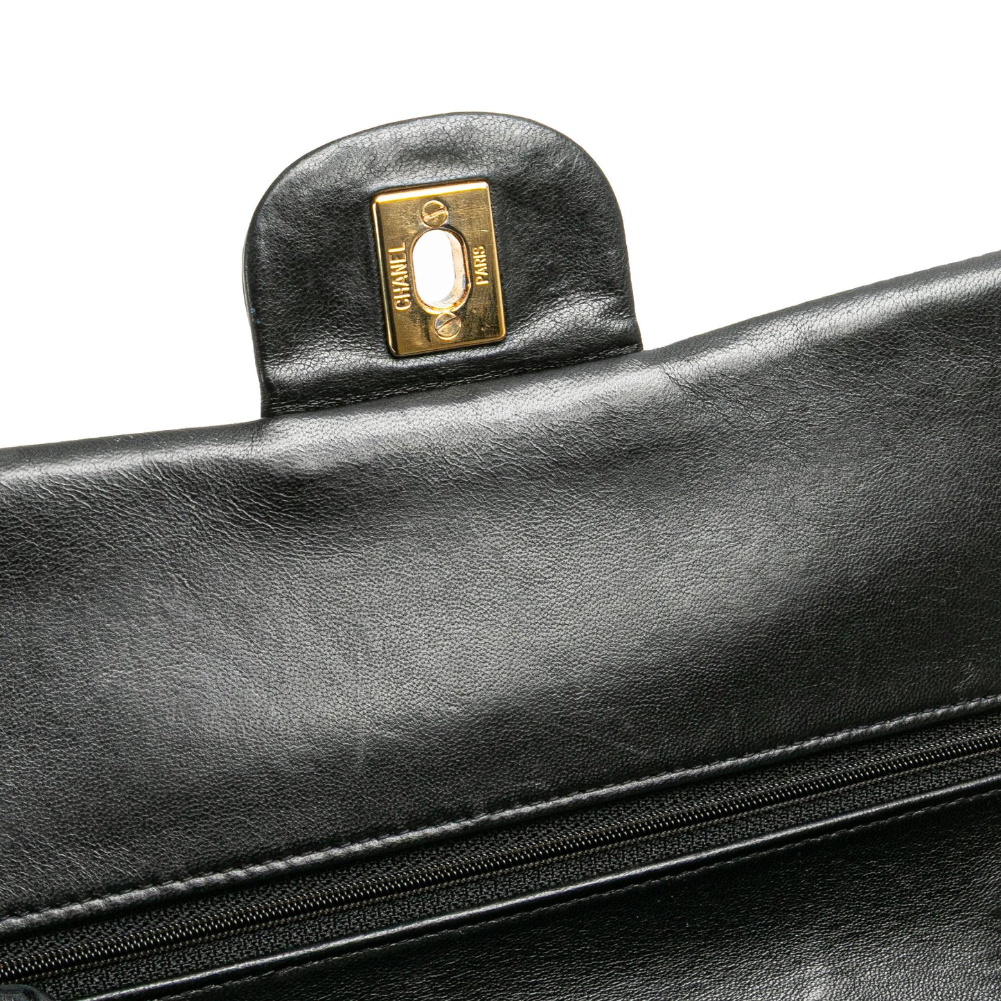 CHANEL vintage chevron lambskin double flap medium