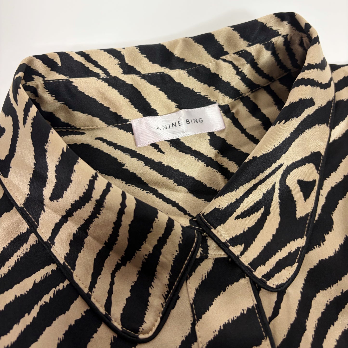 Anine Bing Tiger Print Silk Shirt