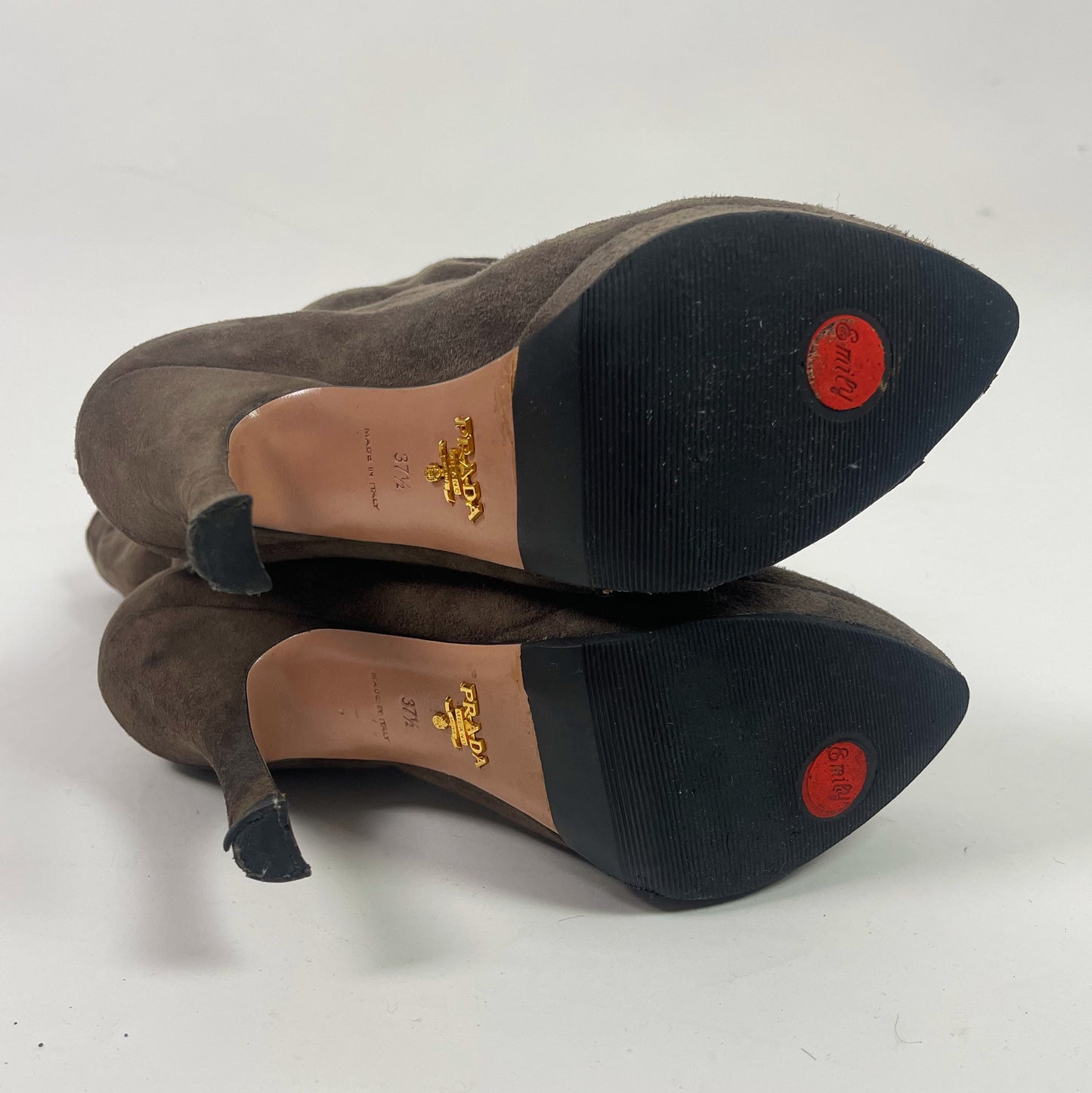 Prada Brown Suede Slouch Boots