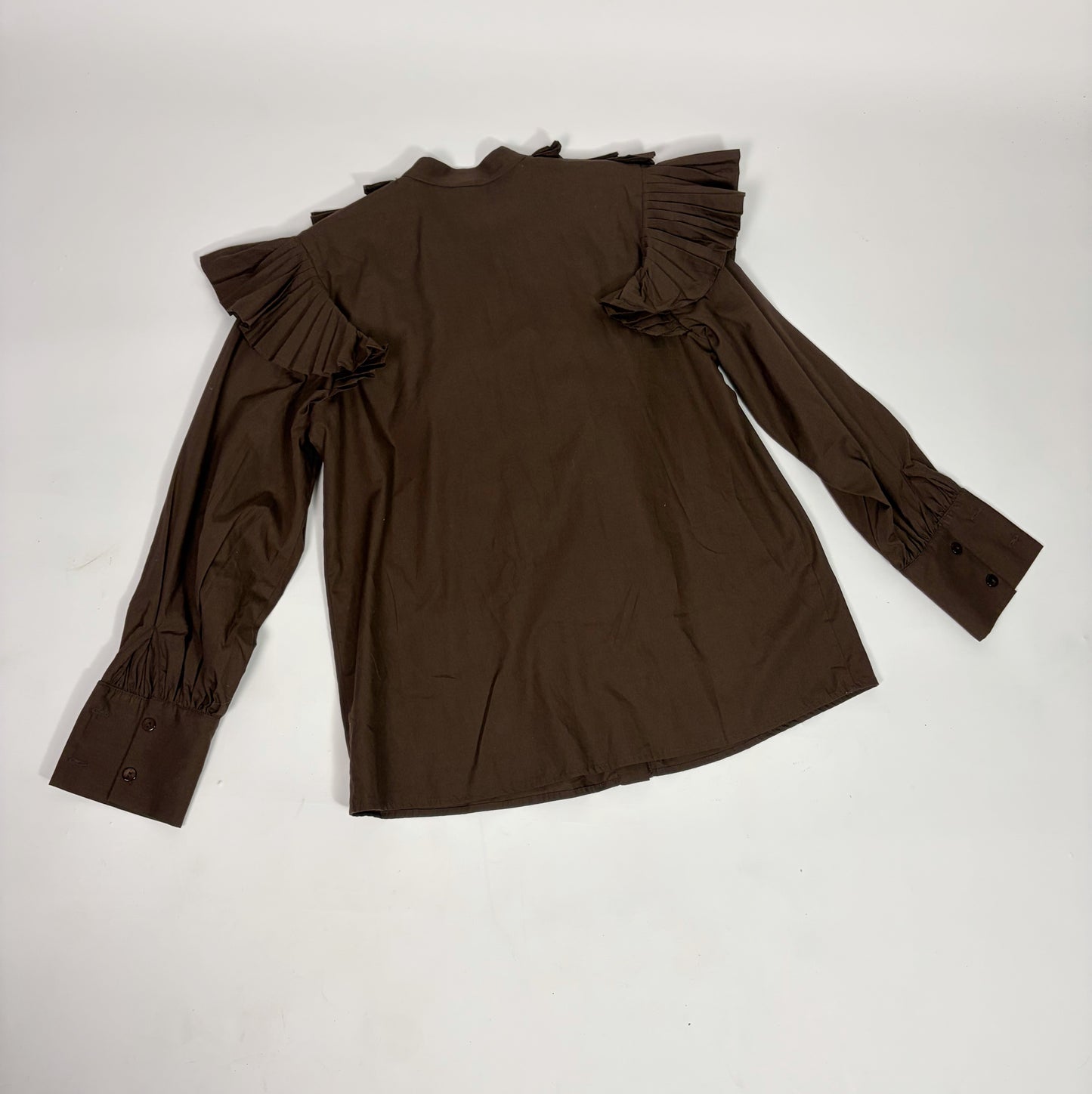 Aoife Brown Blouse with Detachable Collar