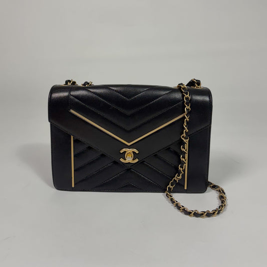 Chanel Reversed Chevron Flap Bag