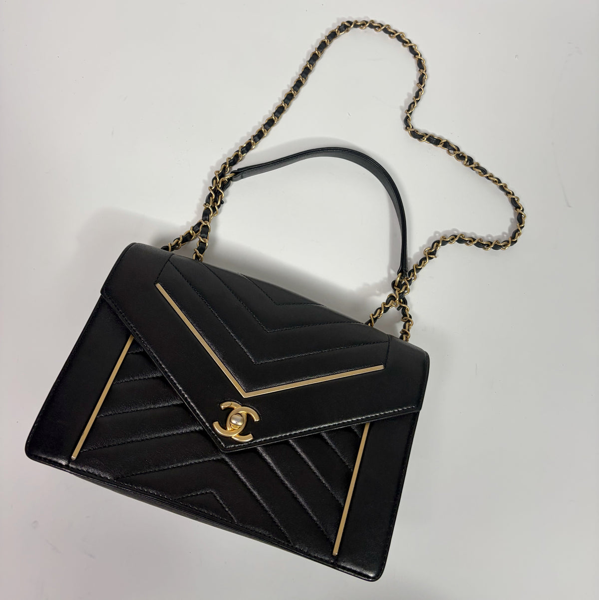 Chanel Reversed Chevron Flap Bag