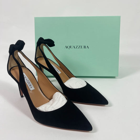 Aquazurra Black Suede Heels