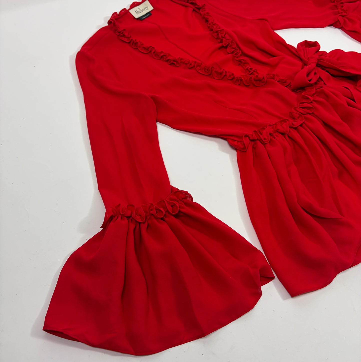 Mulberry Red Ruffle Blouse