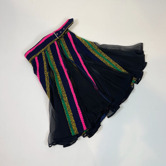 Sacai striped Pleated Skirt