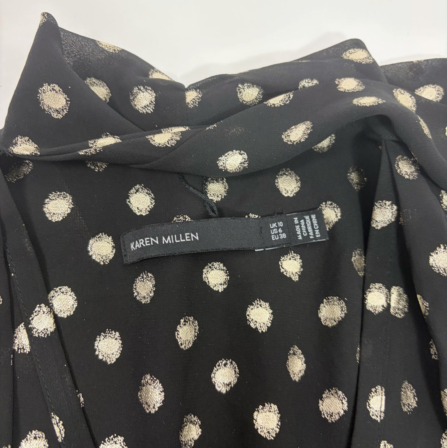Karen Millen Neck Tie Short Sleeve Top