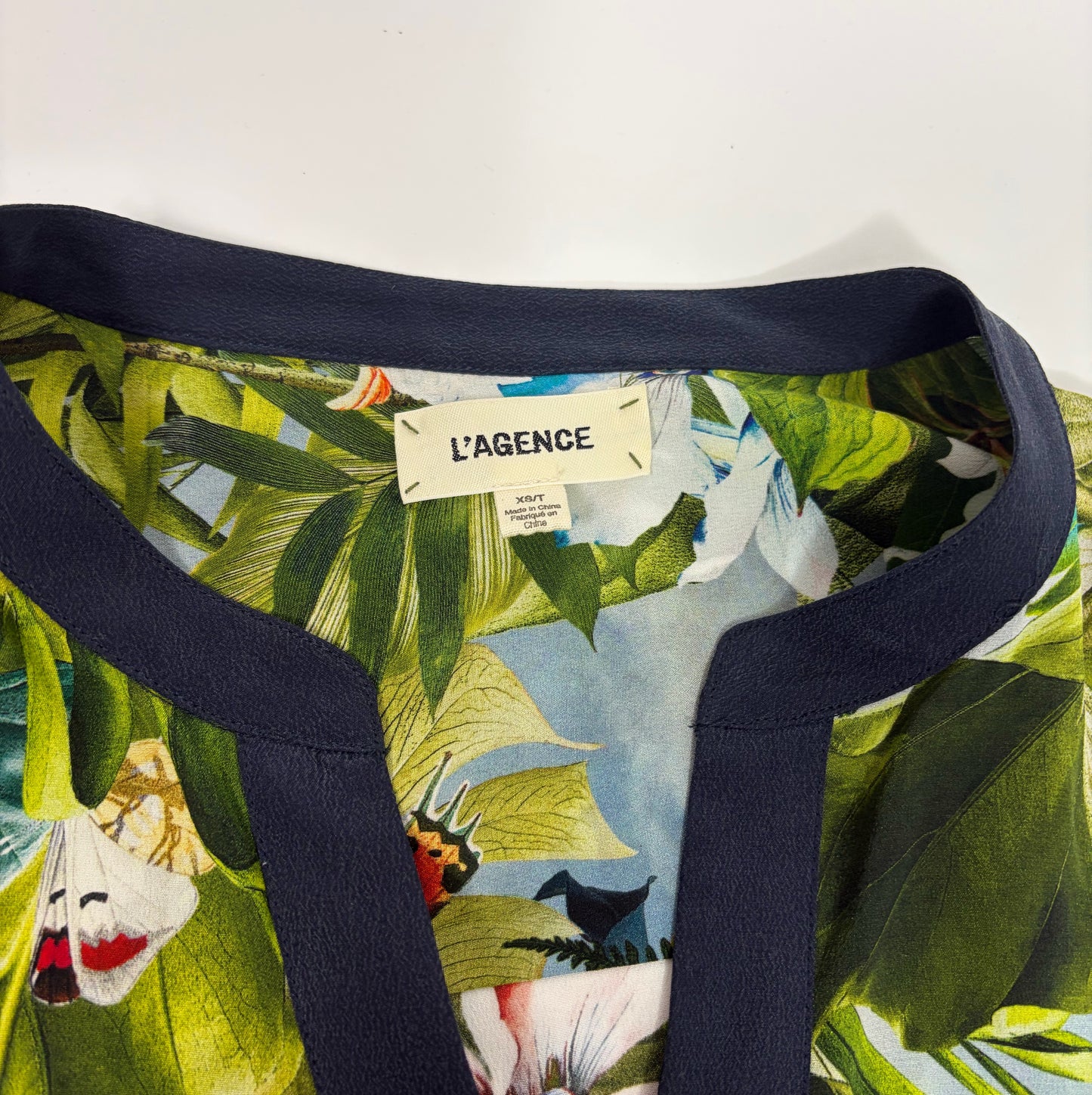 L'Agence Tropical Print Blouse