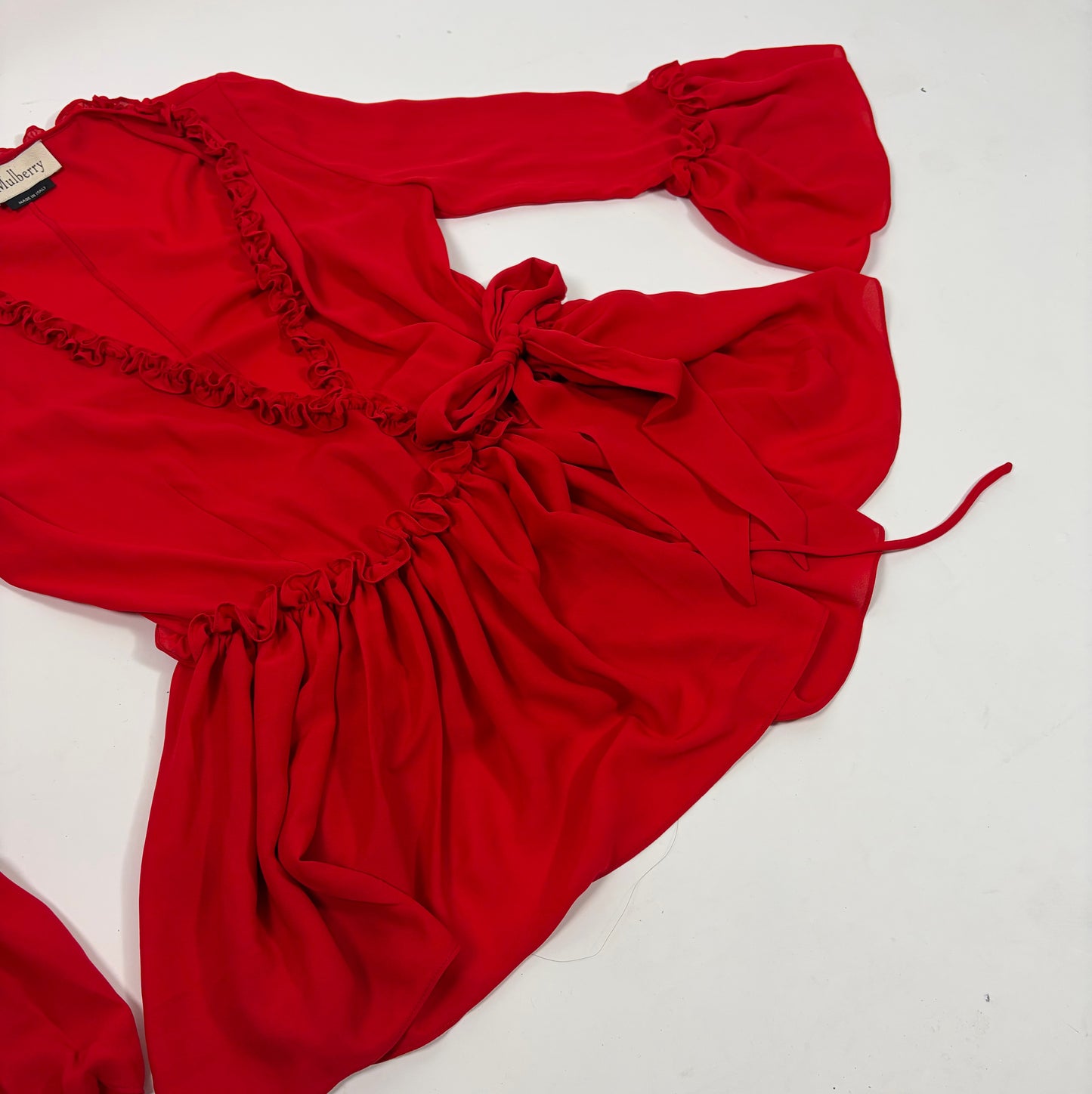 Mulberry Red Ruffle Blouse