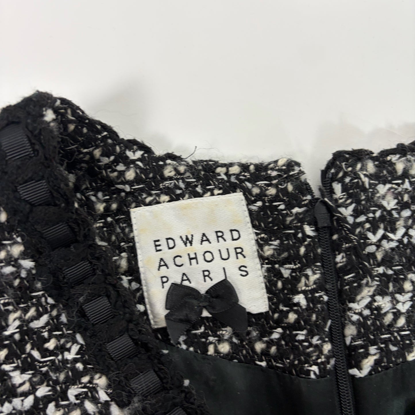 Edward Achour Paris Black Tweed Dress