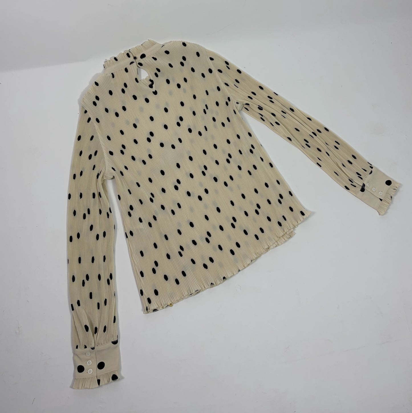 Sezane Pleated Polka Dot Top