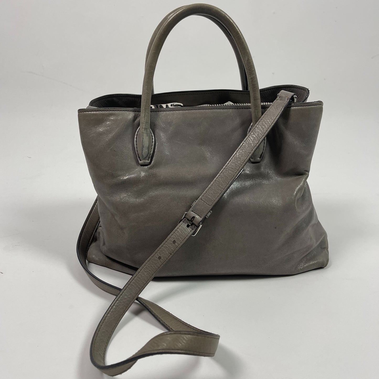Miu Miu Grey Leather Tote