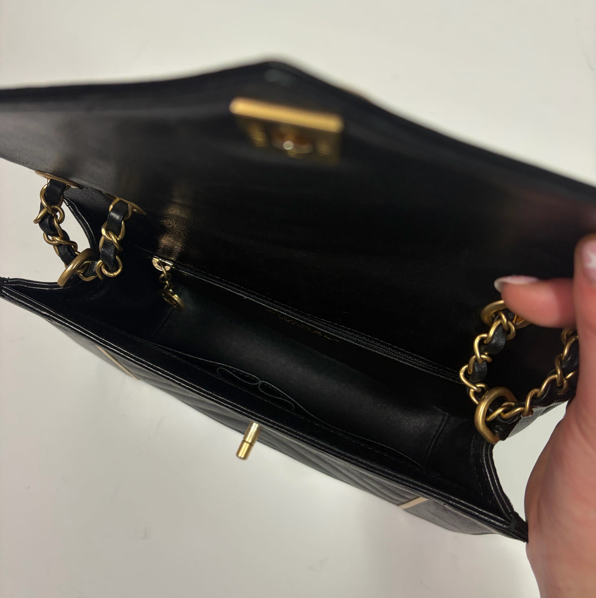 Chanel Reversed Chevron Flap Bag