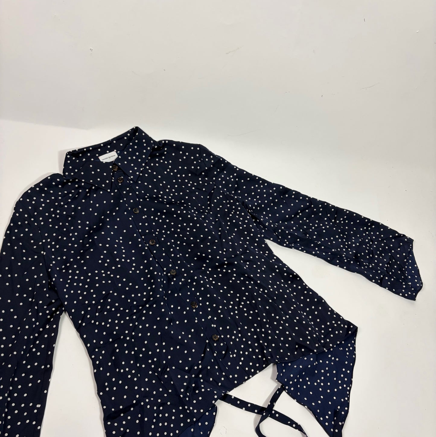 Magda Butrym Navy Polka Dot Shirt