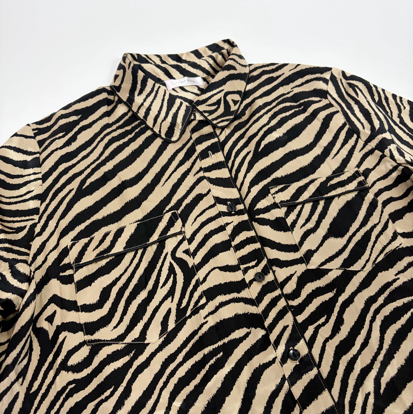 Anine Bing Tiger Print Silk Shirt