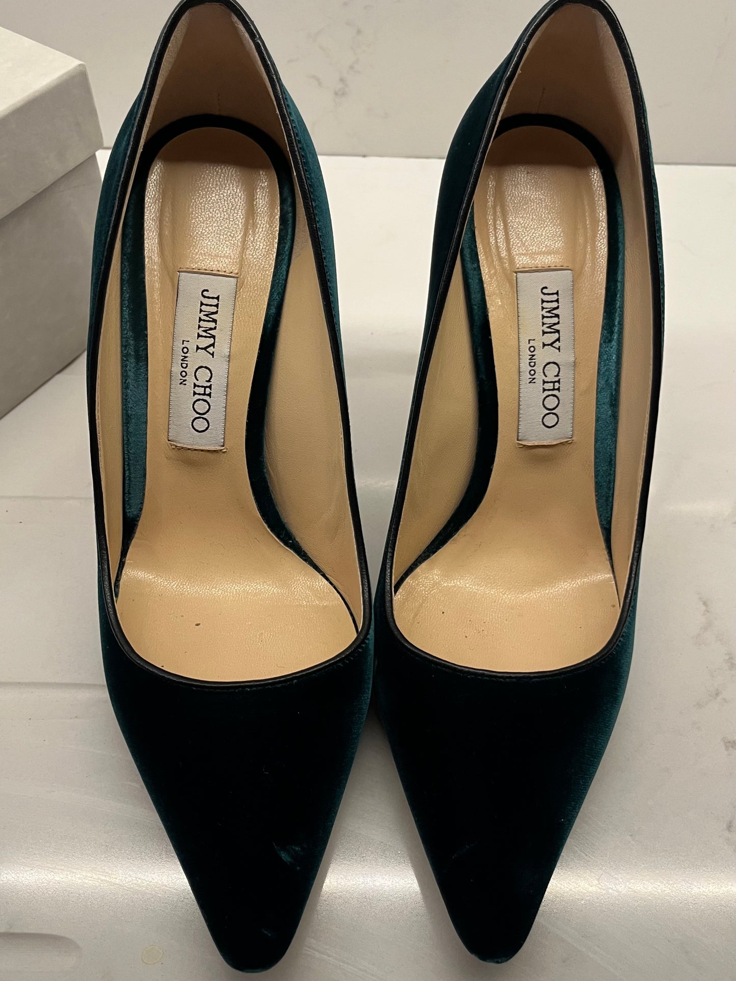 Jimmy Choo green velvet courts size 39