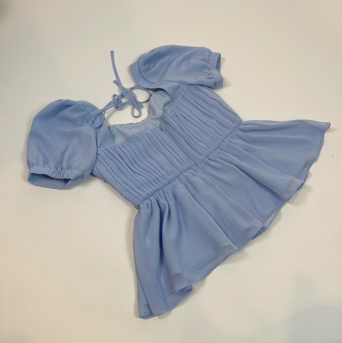 Self Portrait Blue Peplum Hem Top