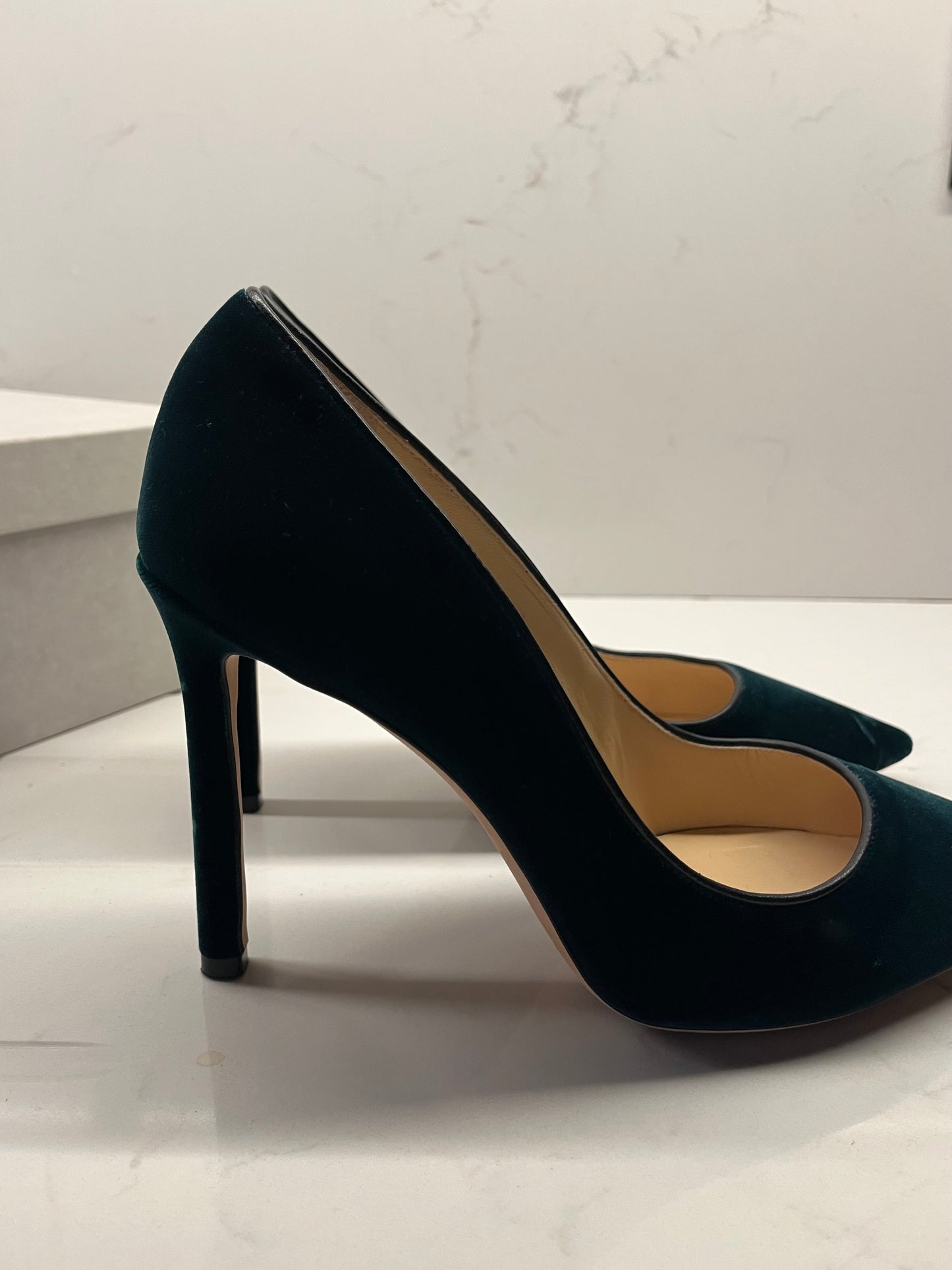 Jimmy Choo green velvet courts size 39