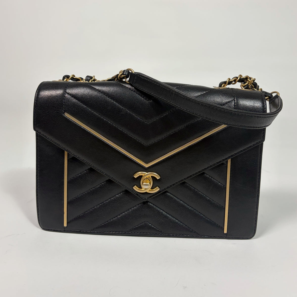 Chanel Reversed Chevron Flap Bag