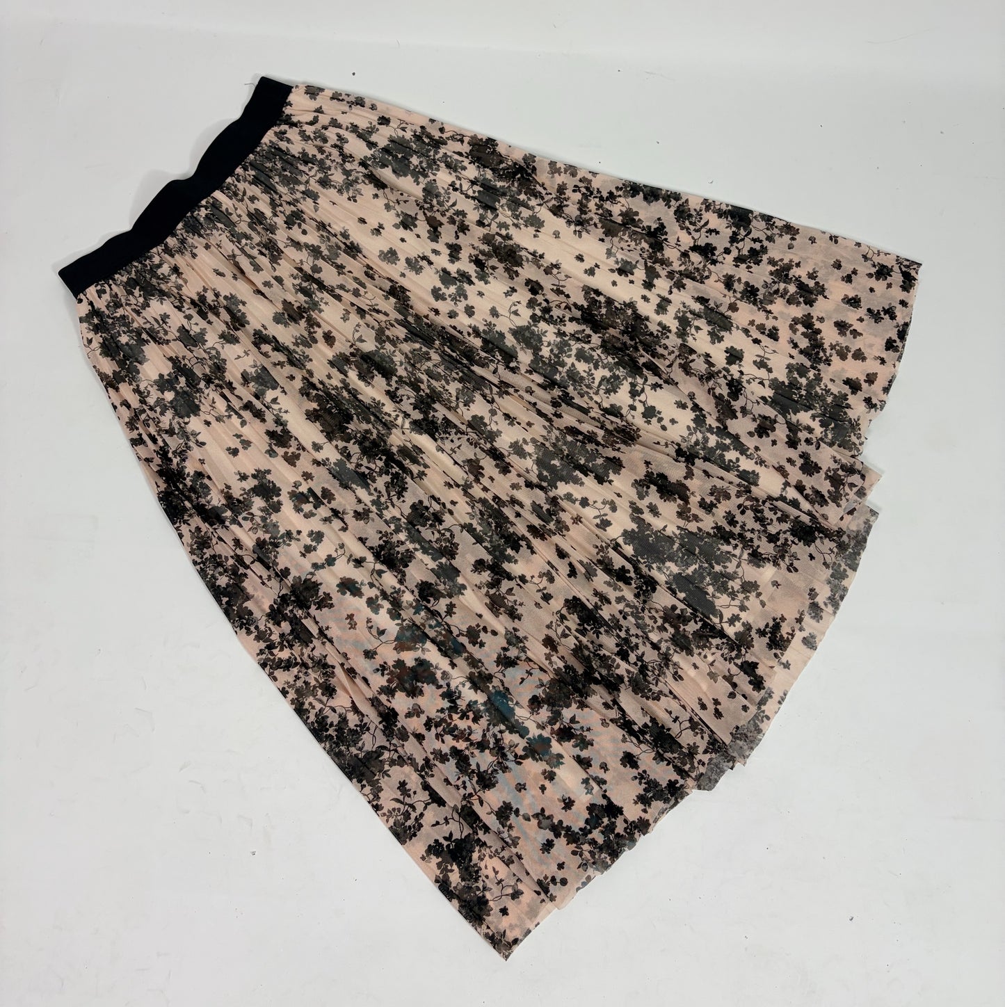 MaxMara Pink and Black Pleated Skirt