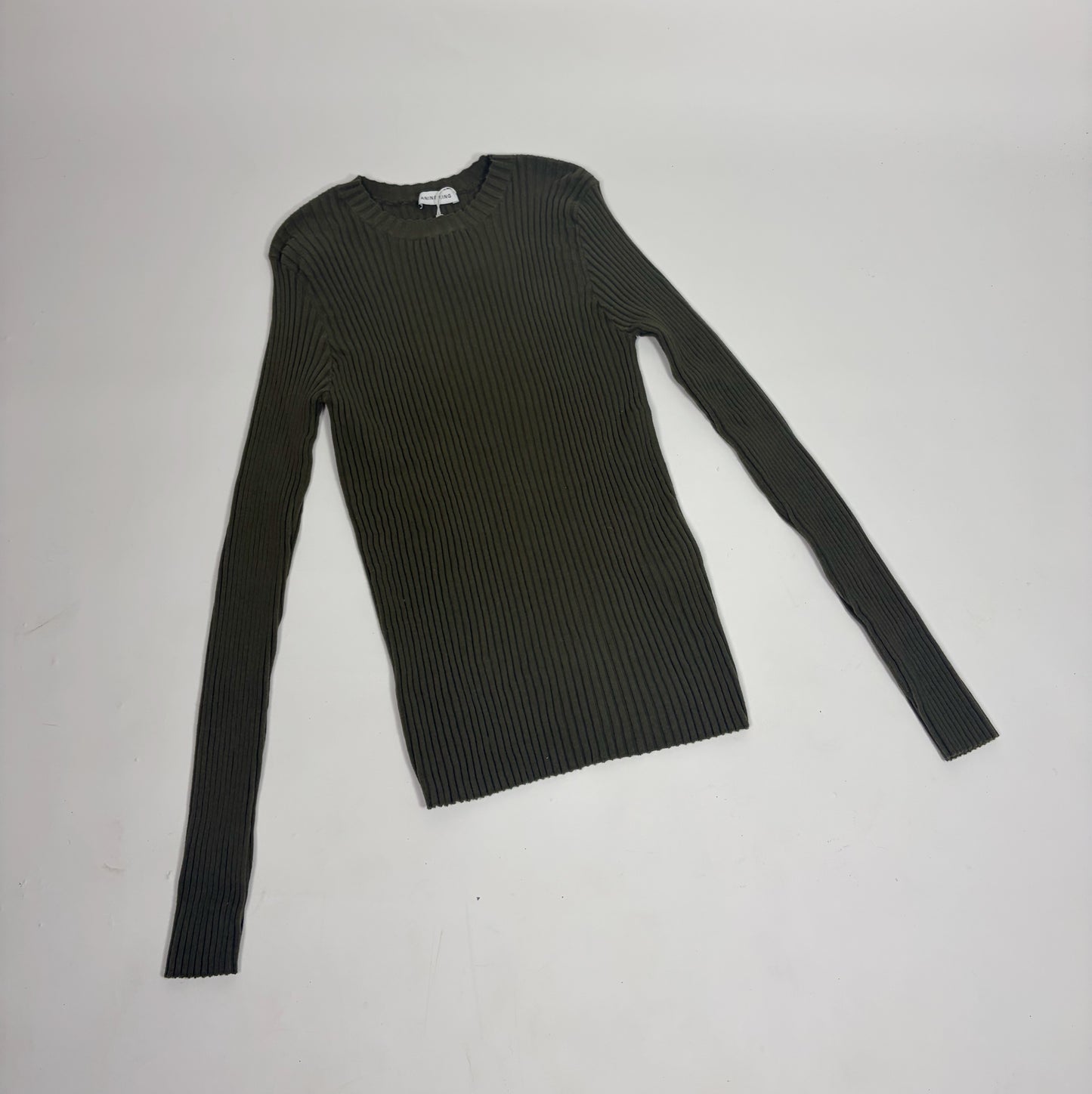 Anine Bing Green Knit Long Sleeve