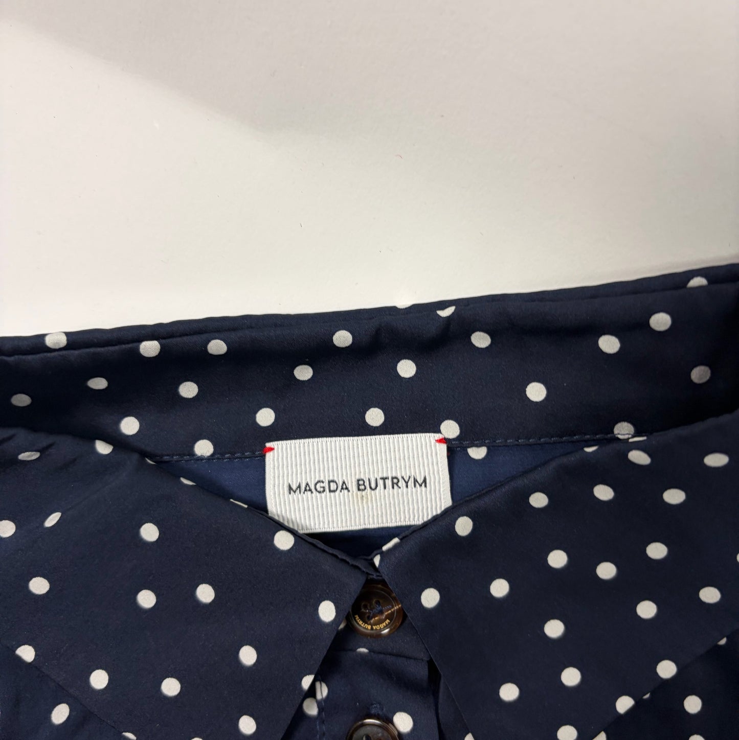 Magda Butrym Navy Polka Dot Shirt