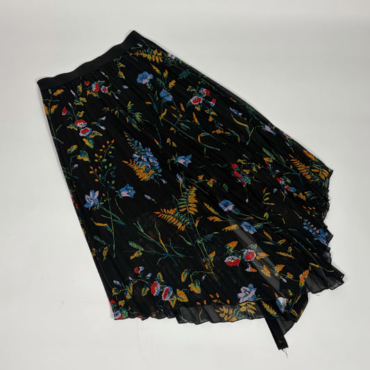 Maje Pleated Floral Skirt