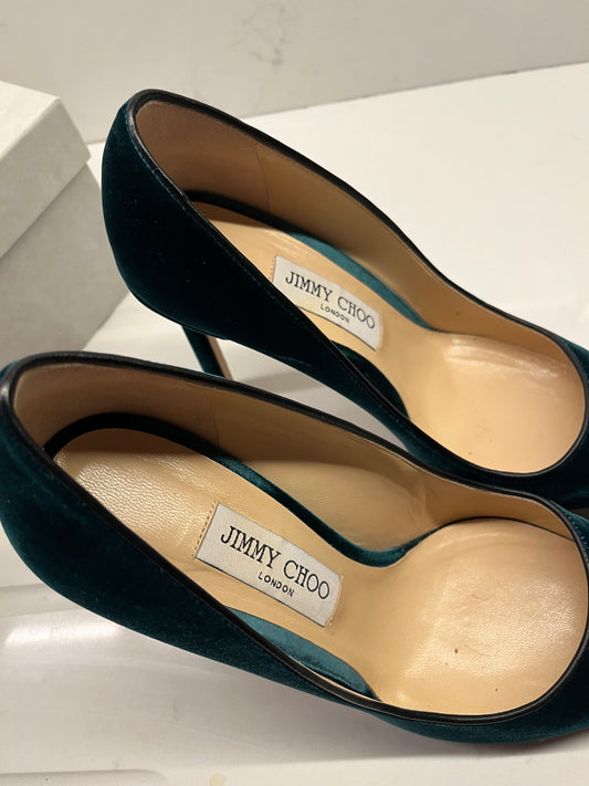 Jimmy Choo green velvet courts size 39