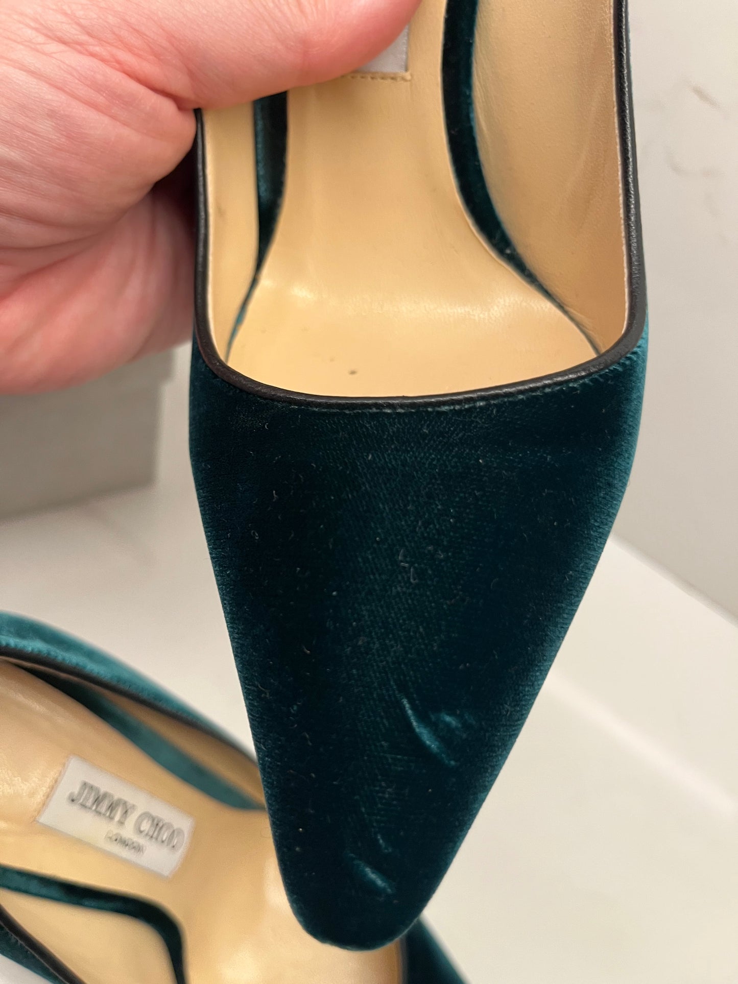 Jimmy Choo green velvet courts size 39