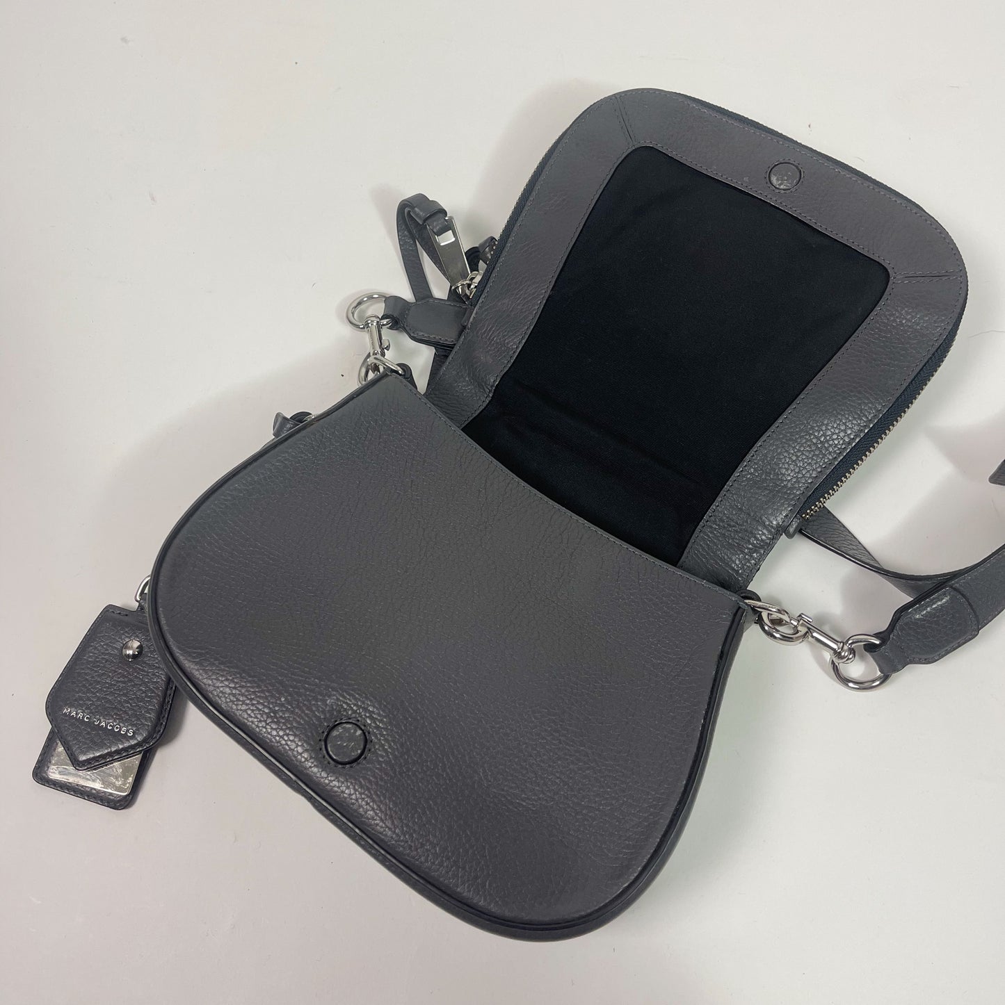 Marc Jacobs Grey Nomad Small Saddle Bag
