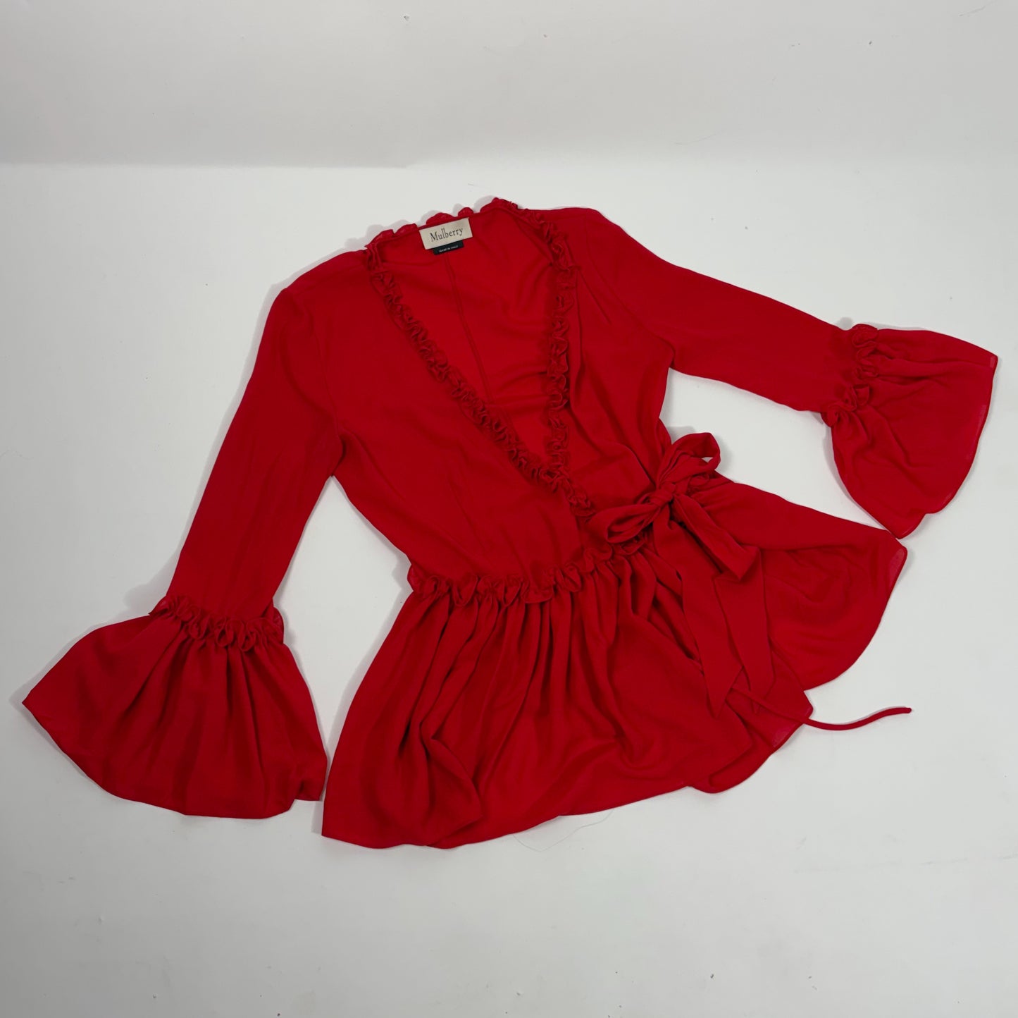 Mulberry Red Ruffle Blouse