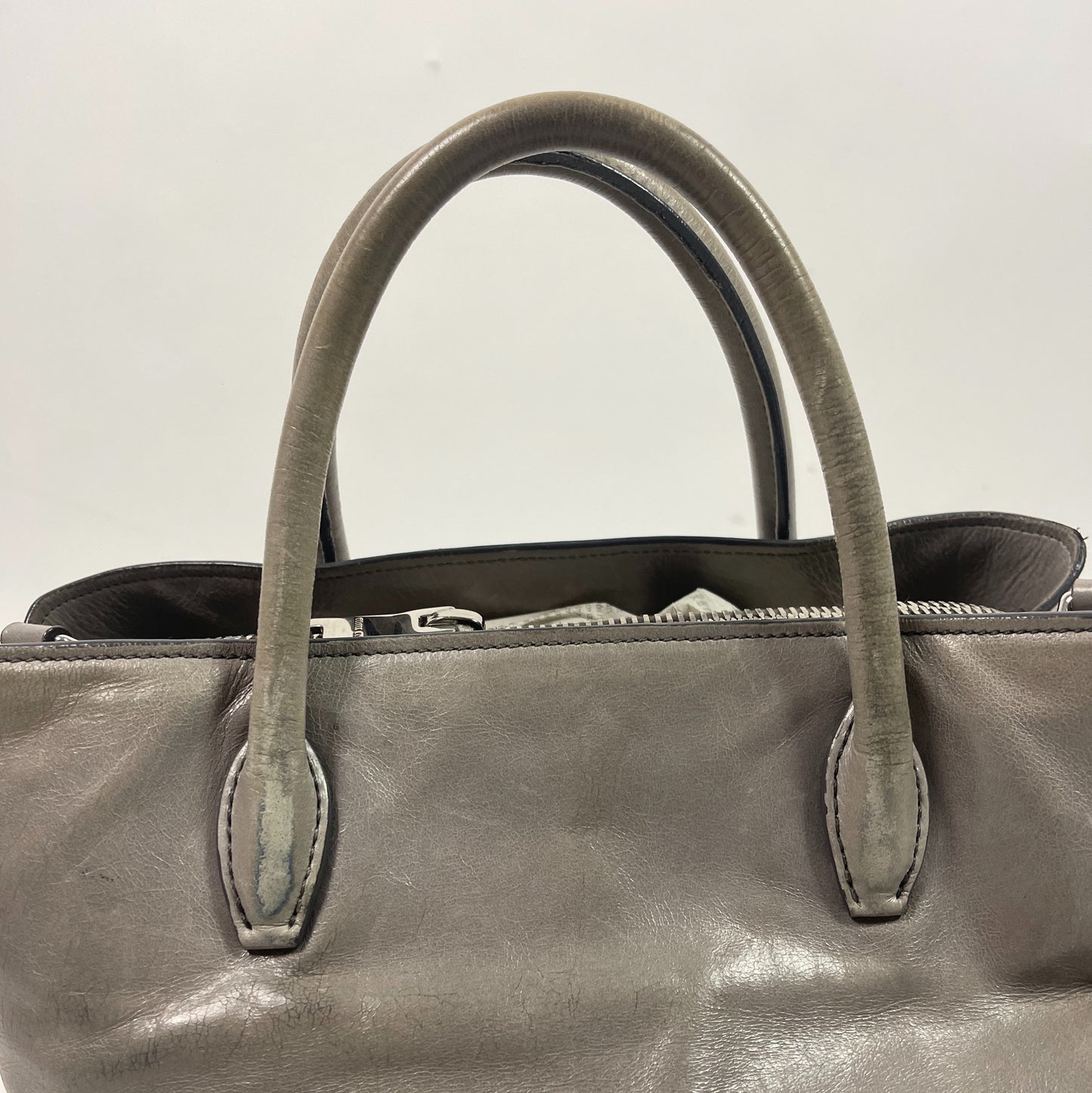 Miu Miu Grey Leather Tote