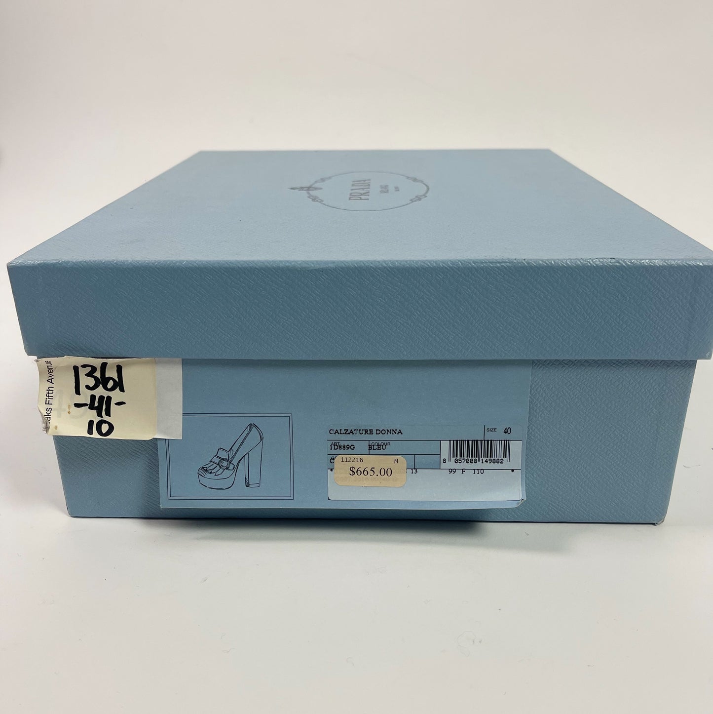 Prada Navy Blue Suede Fringe Platform Loafer Pumps