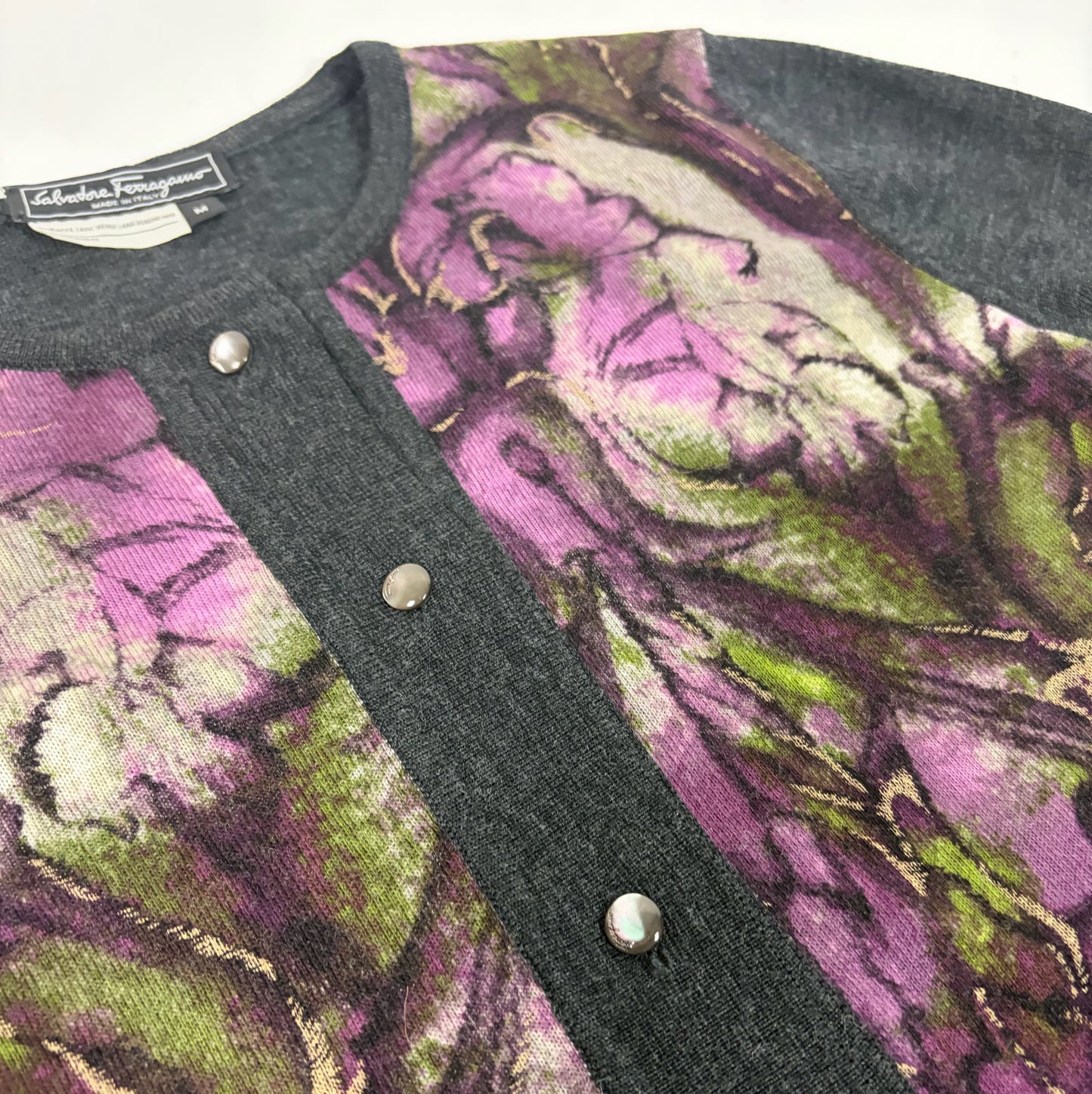 Salvatore Ferragamo Floral Print Cardigan