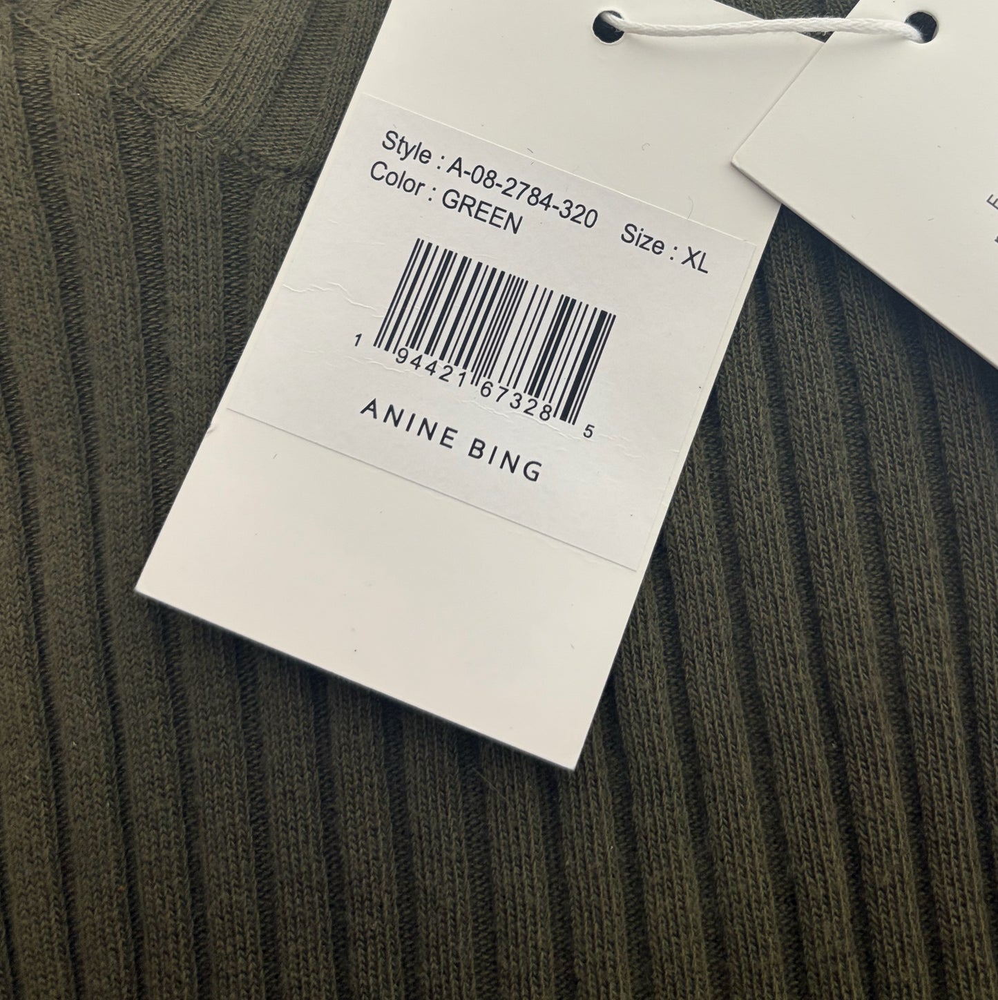 Anine Bing Green Knit Long Sleeve