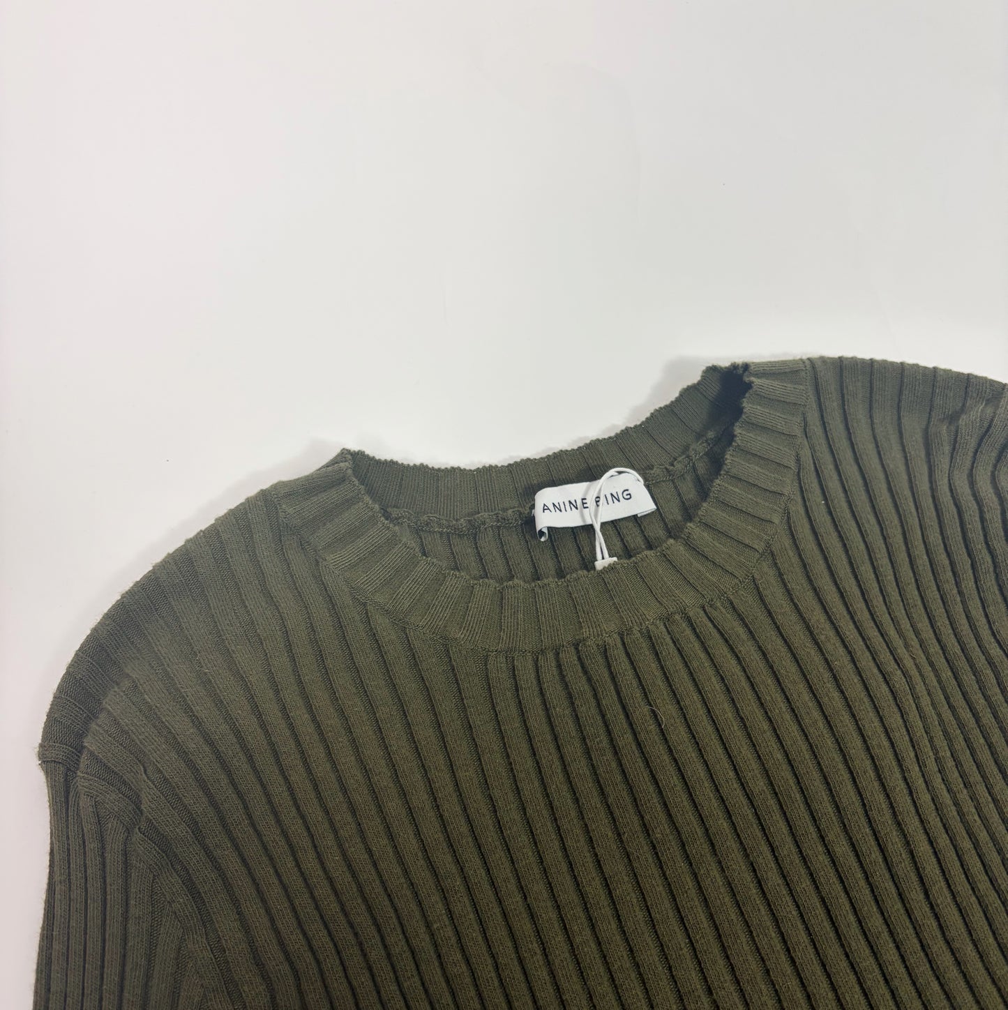 Anine Bing Green Knit Long Sleeve